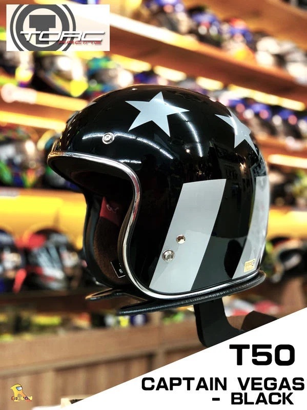 TORC T-50 彩繪 CAPTAIN VEGAS 黑銀 3/4罩 半罩 復古帽