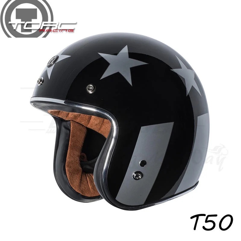 TORC T-50 彩繪 CAPTAIN VEGAS 黑銀 3/4罩 半罩 復古帽