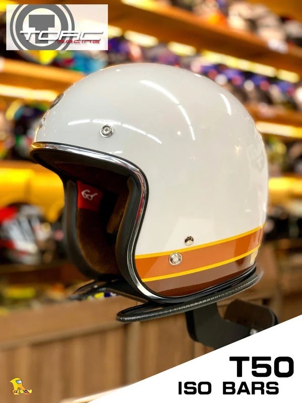 TORC T-50 彩繪 ISO BARS 白 3/4罩 半罩 復古帽