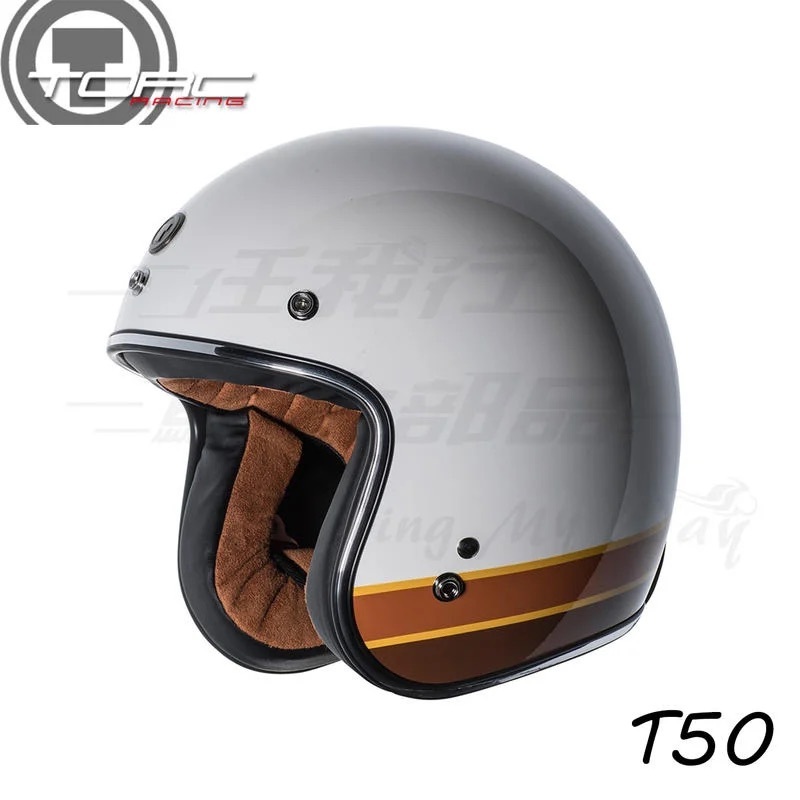 TORC T-50 彩繪 ISO BARS 白 3/4罩 半罩 復古帽