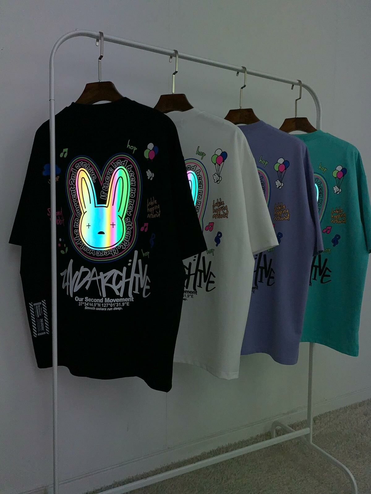 3M反光兔仔圖案英文字短袖Tee 2nd ARCHIVE-119T