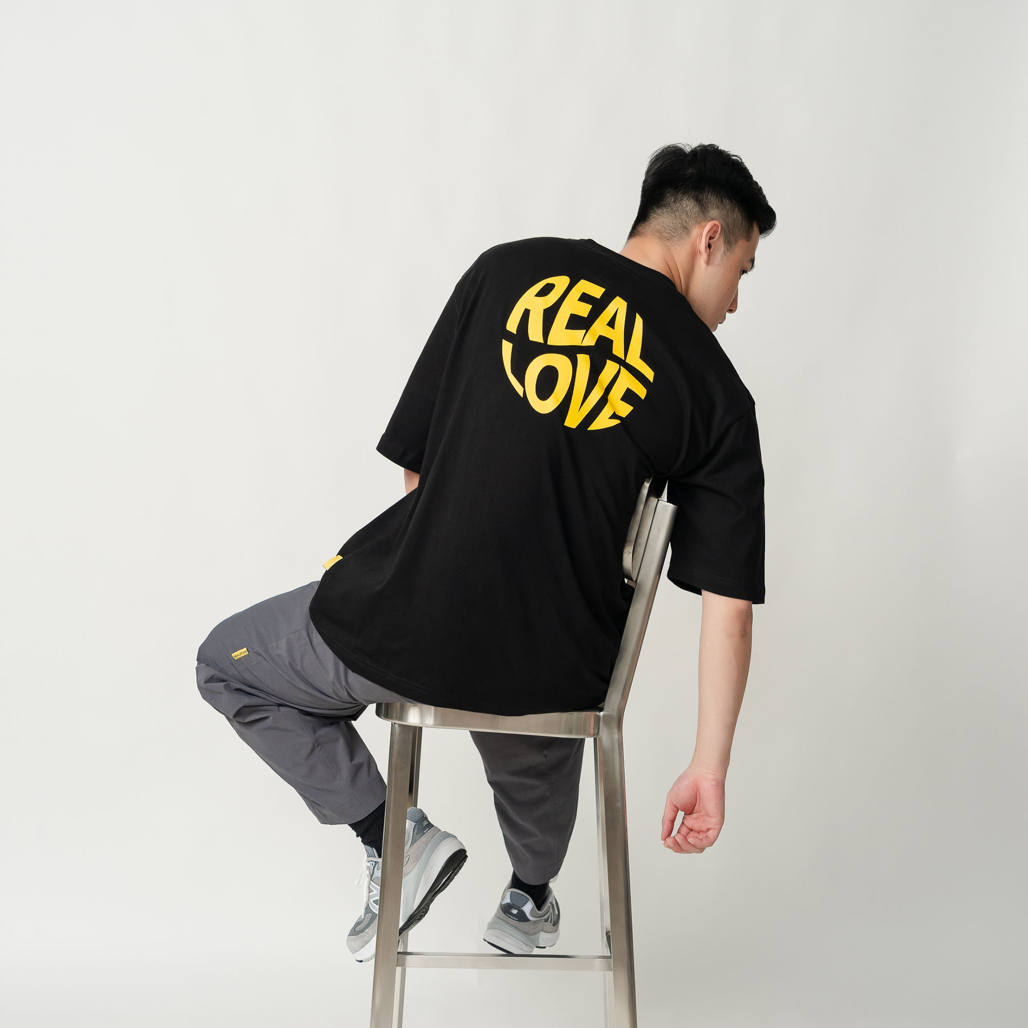 REALATiON 24SS "REAL LOVE"OVERSIZE TEE - Black