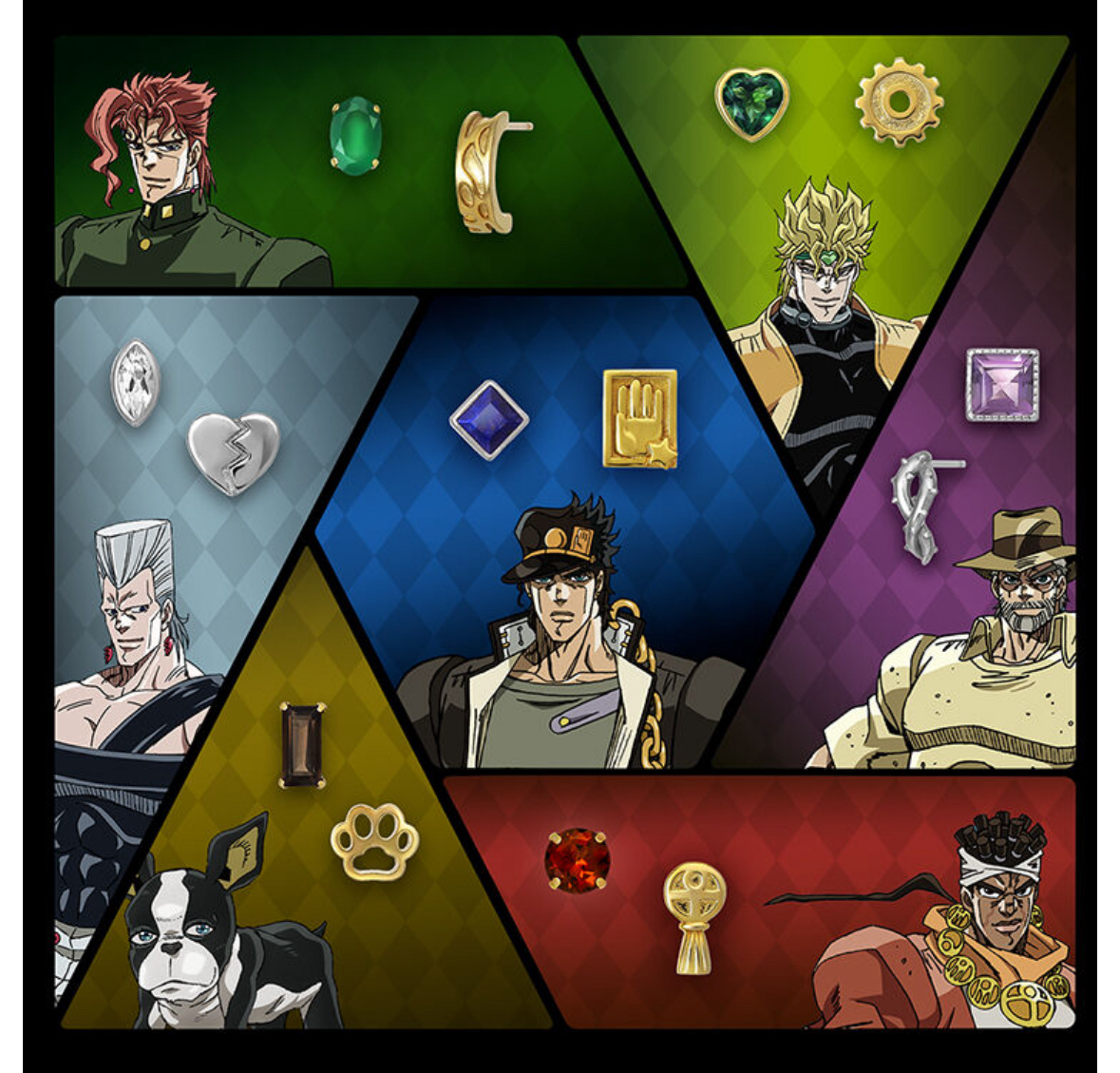 Pbandai 預訂2024/8月 『ジョジョの奇妙な冒険　スターダストクルセイダース』×TAKE-UP　ピアス（全7種）