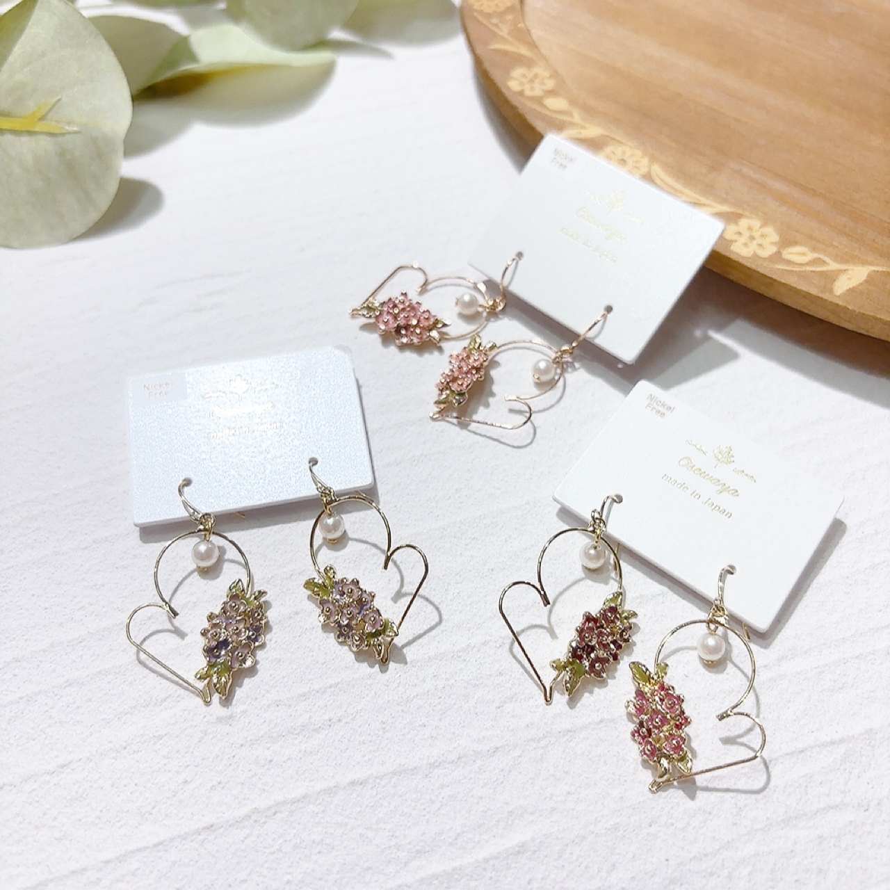 心形花卉耳環