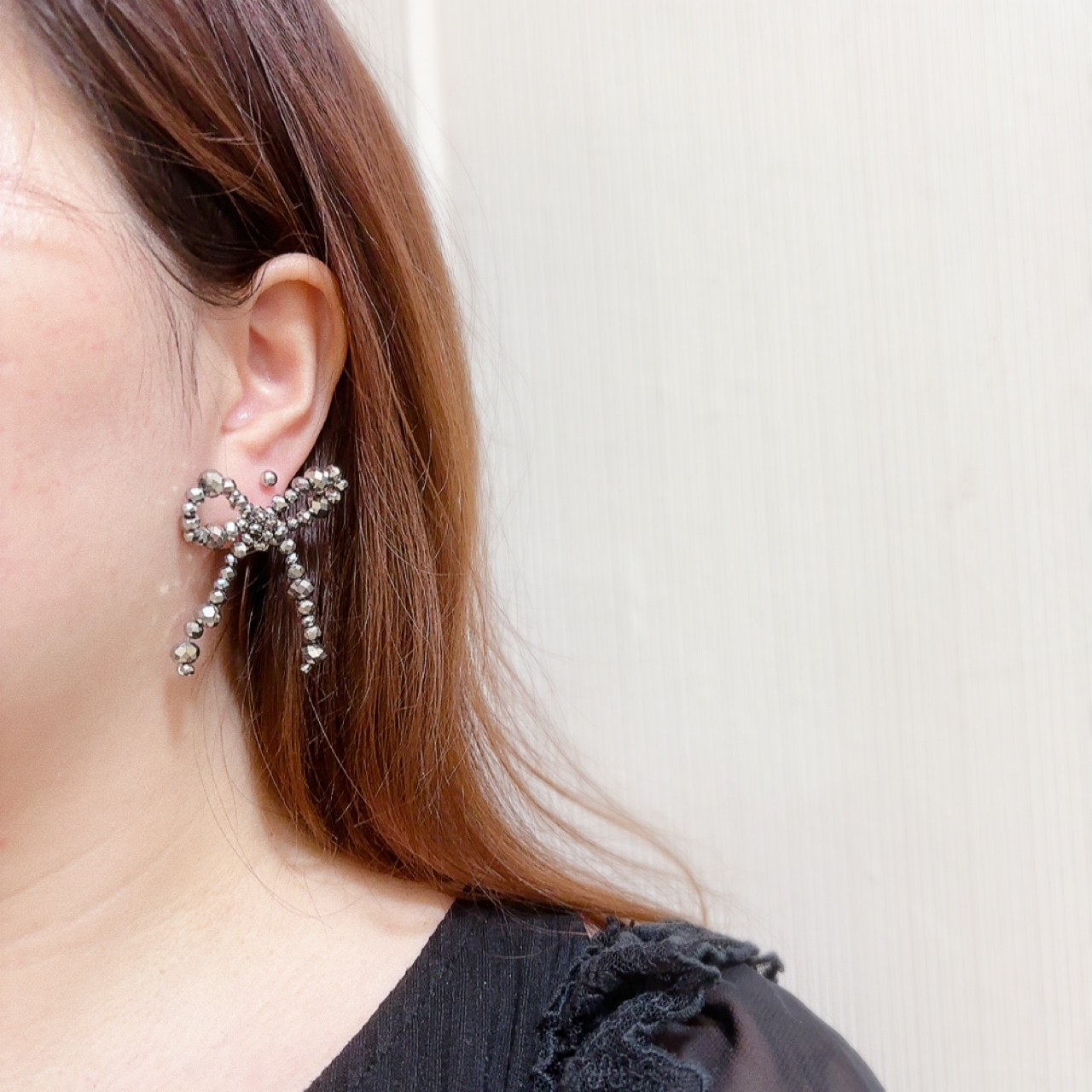 珠仔蝴蝶結耳環 (網站限定優惠)