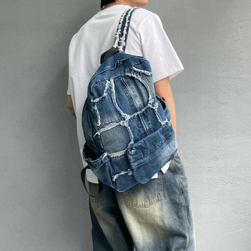 海龜流蘇牛仔背包