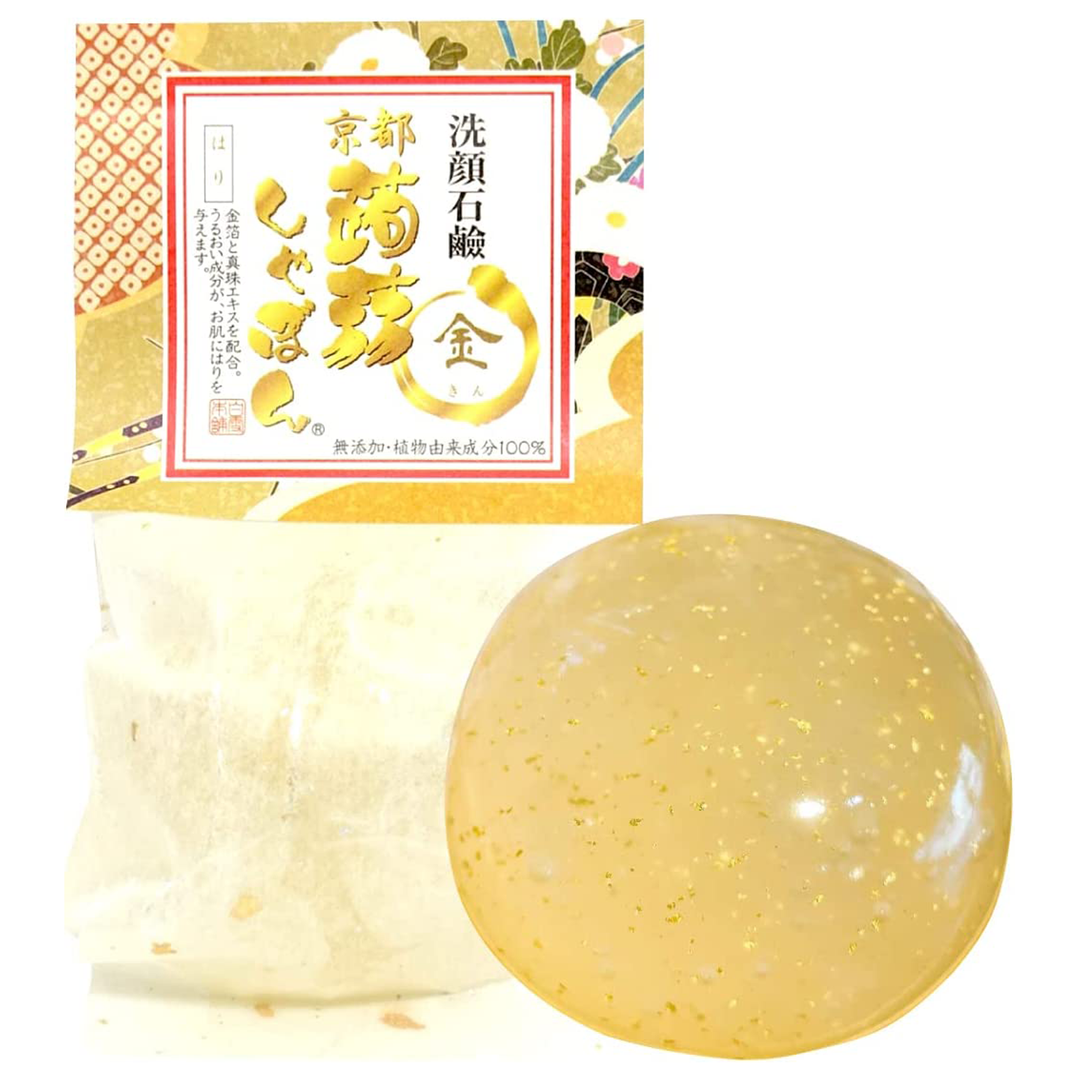 【蒟蒻しゃぼん】京都金 洗顏石鹼 80G