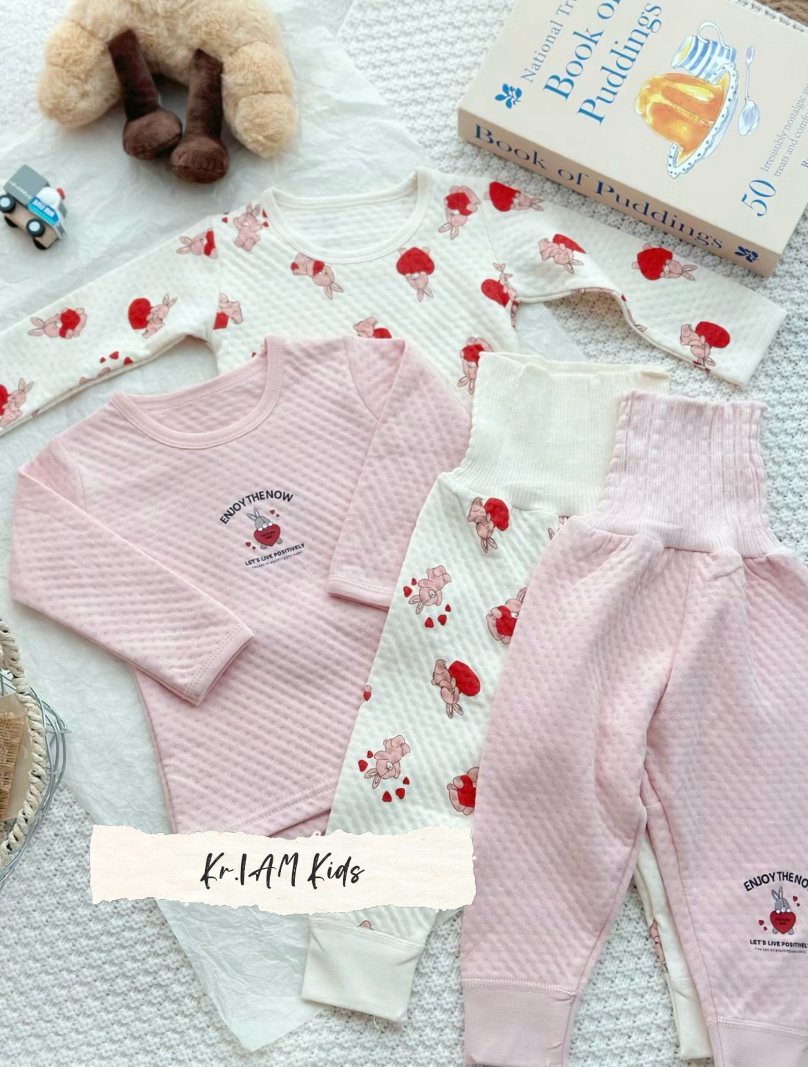 🐰日單 𝐅𝐮𝐭𝐚𝐟𝐮𝐭𝐚 兔仔窩夫格格家居服套裝 (2套上下套裝為一組)