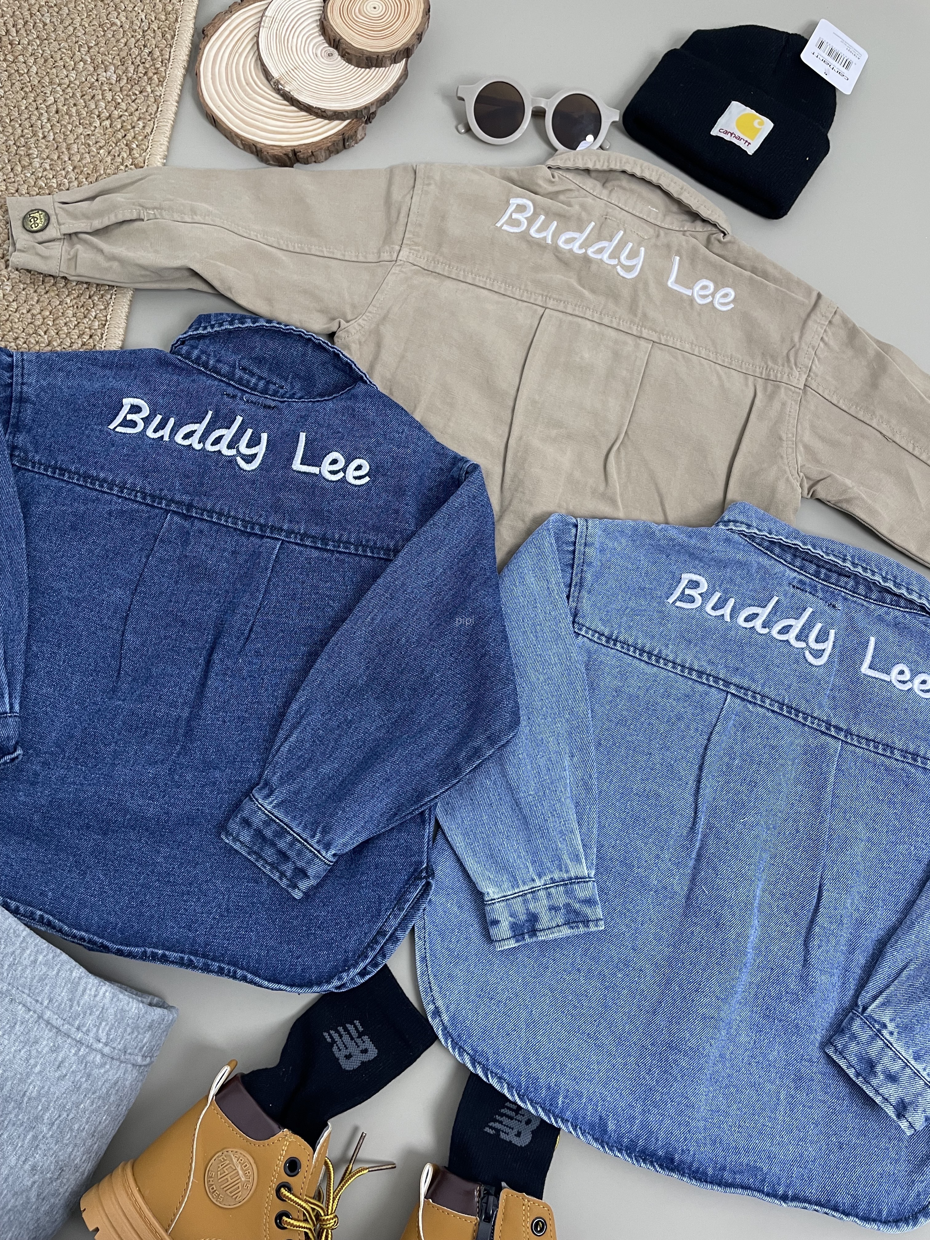 🩵日單 𝐁𝐮𝐝𝐝𝐲 𝐋𝐞𝐞 繡字牛仔外套