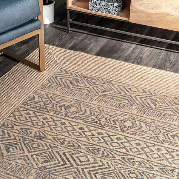 摩洛哥天然黃麻編織地毯