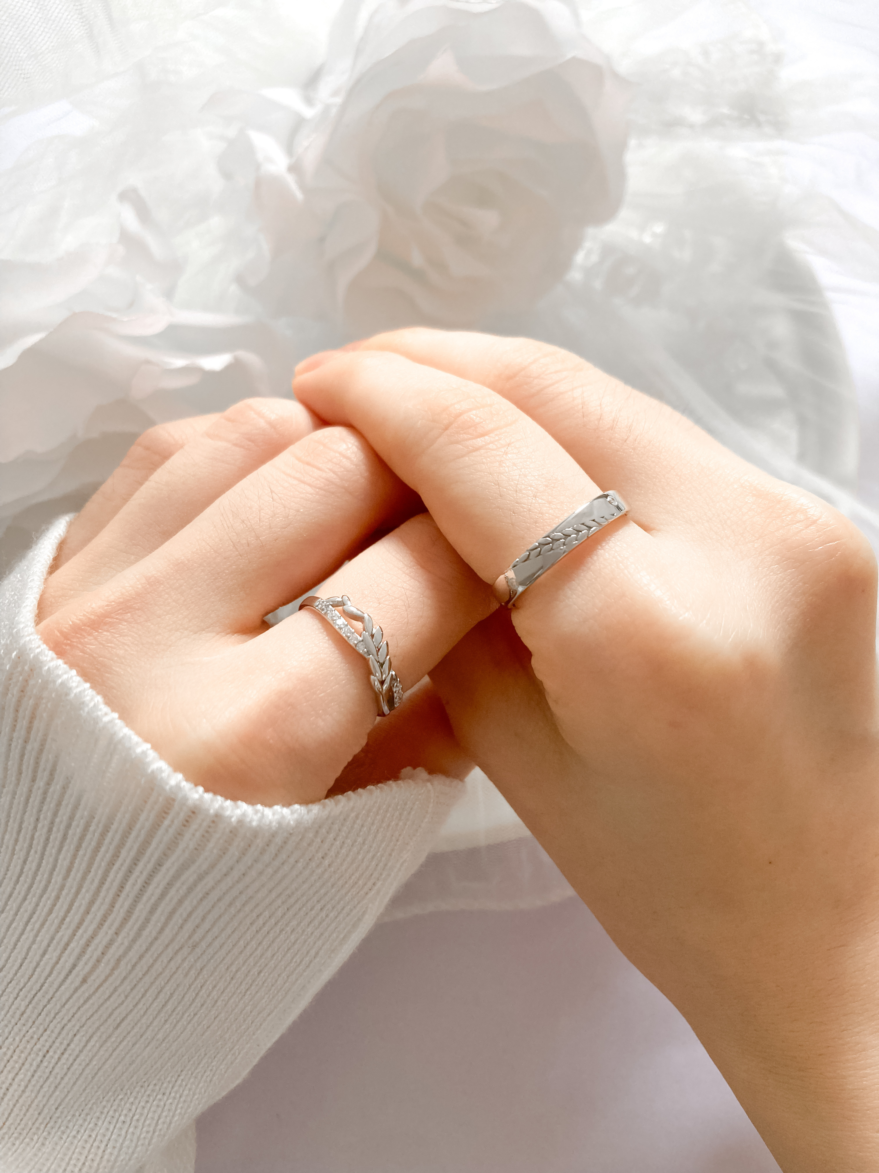 「收麥愛情 」情侶戒指💍 ｜S925純銀或鍍銀｜活口對戒｜免費刻字✒️｜