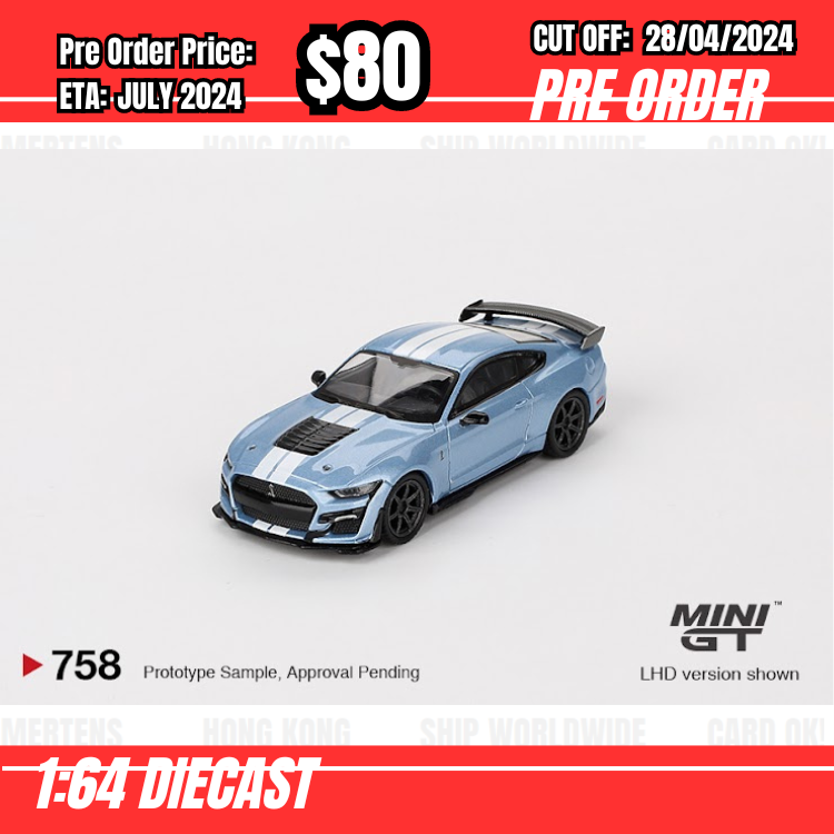 RS-$80   * Mini GT * 1:64 #758 Ford Mustang Shelby GT500  Heritage Edition RHD [OD15/04]
