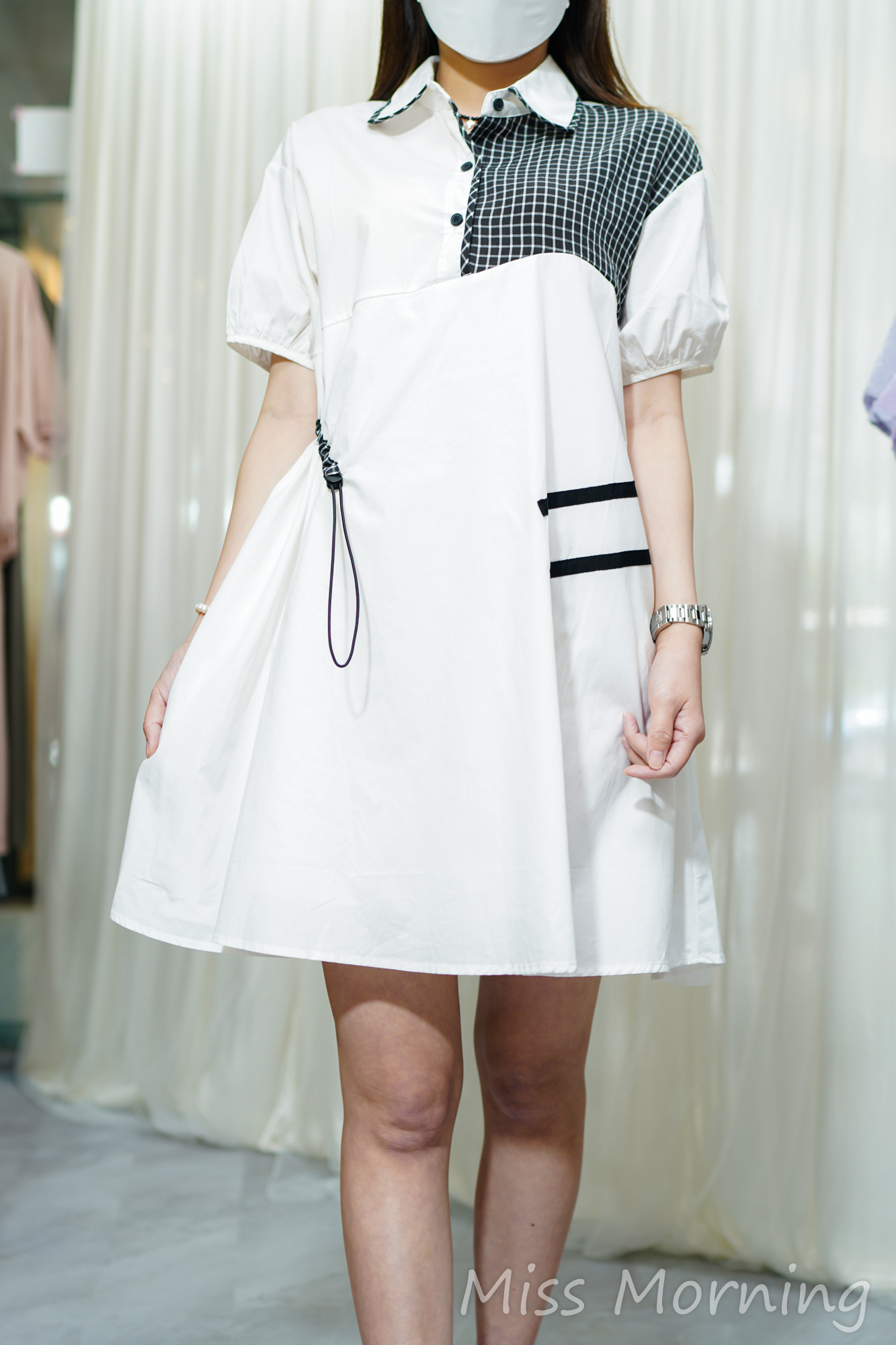 側腰束束娃娃Cut連身裙(13846)