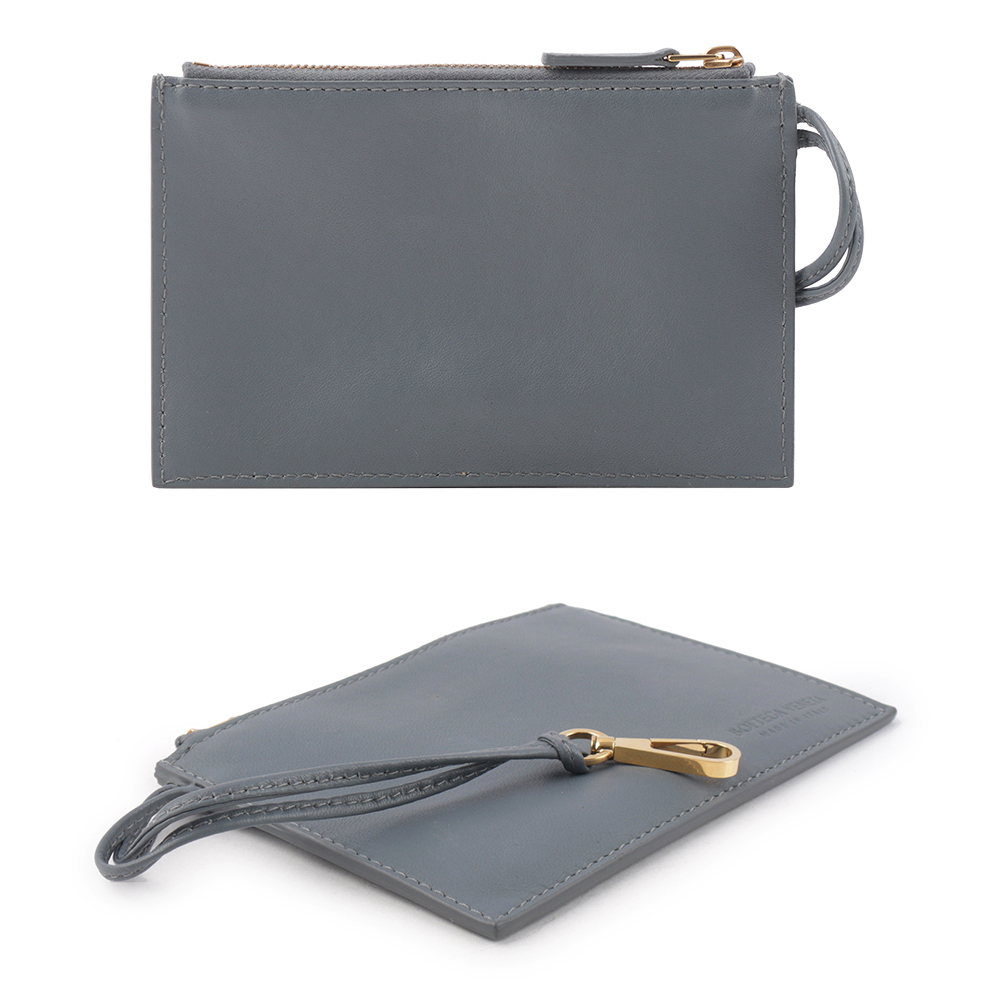 【BOTTEGA VENETA】Candy Arco 大格小羊皮編織迷你二用包(灰藍色)