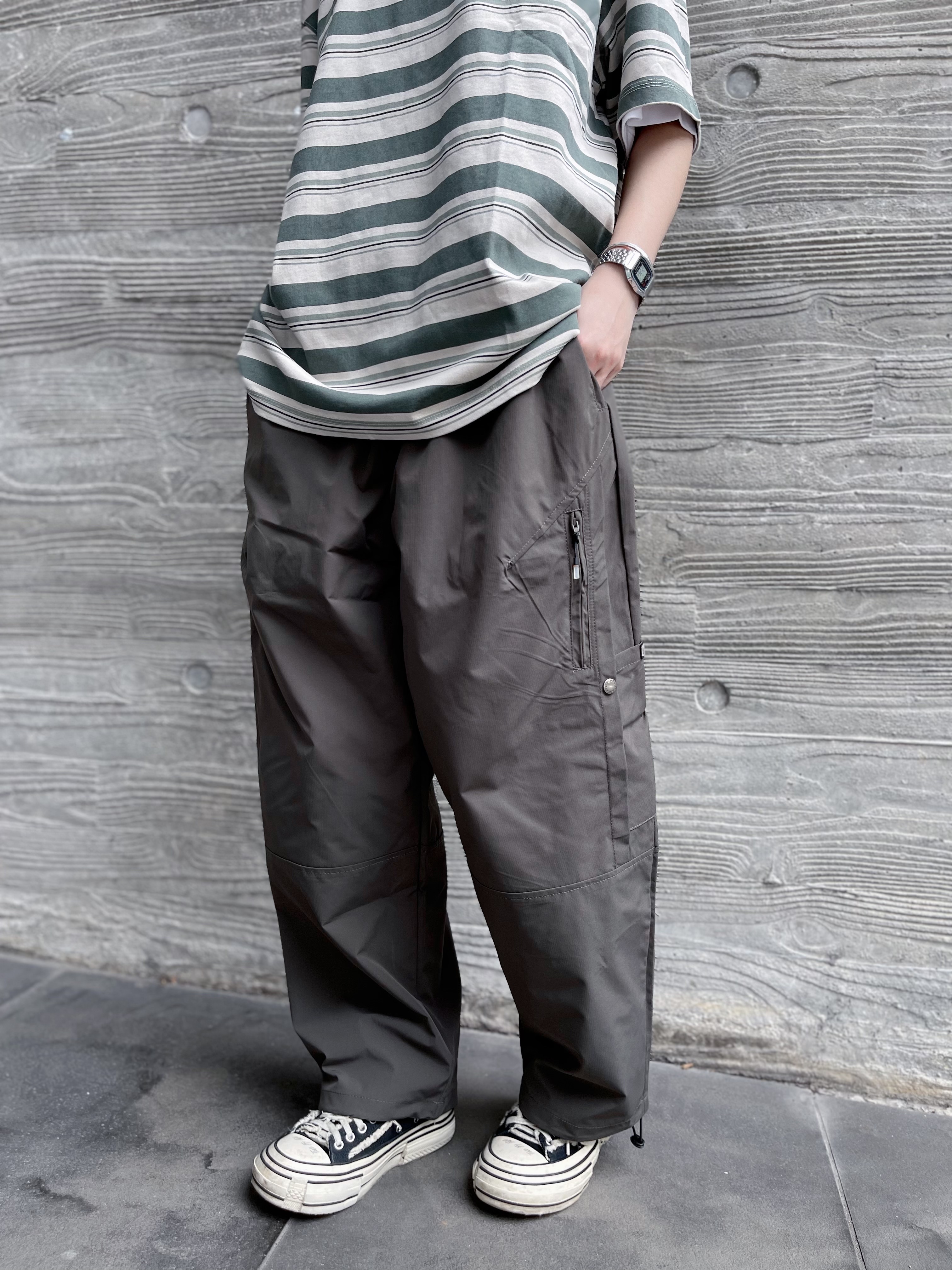 LPT0013 左右zip啪鈕直筒褲