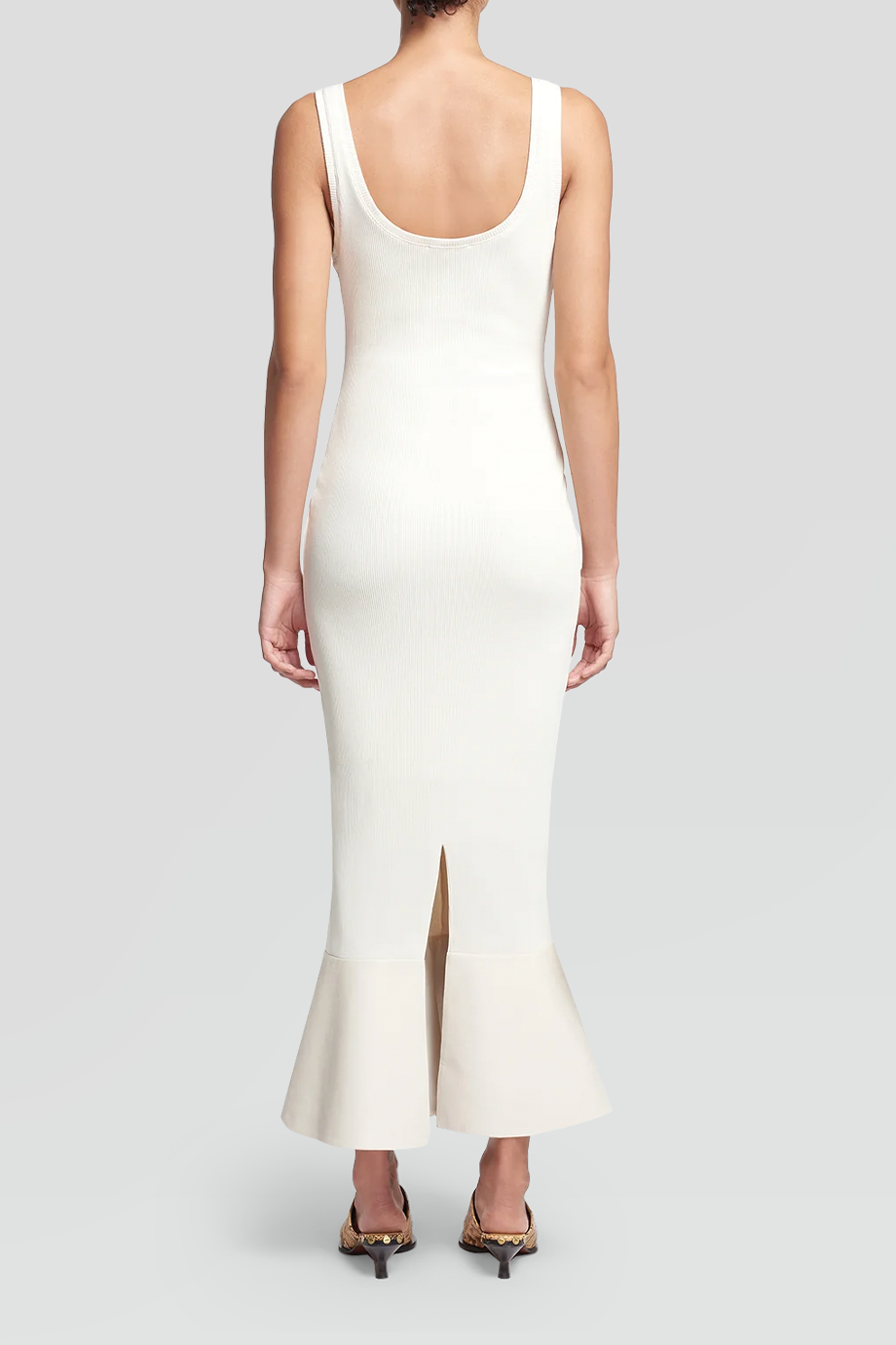 Nanushka｜TALULLA 背心領皮革拼接針織長洋裝