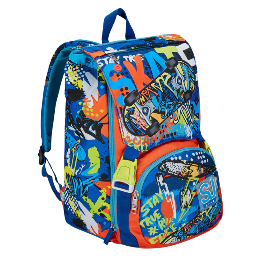 ZAINO ASILO SJ GANG FACCE DA SJ BOY 34X26X15CM AROOTONDATO 1 ZIP + TASCA CON ZIP PRODOTTO Garantito Seven Junior Italy 8011410394254