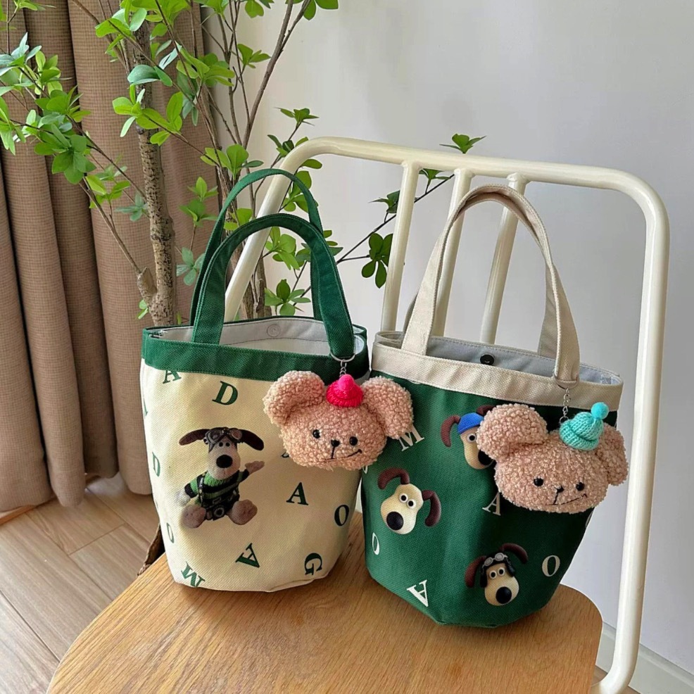 《41501》可愛掌門狗綠色字母手提袋