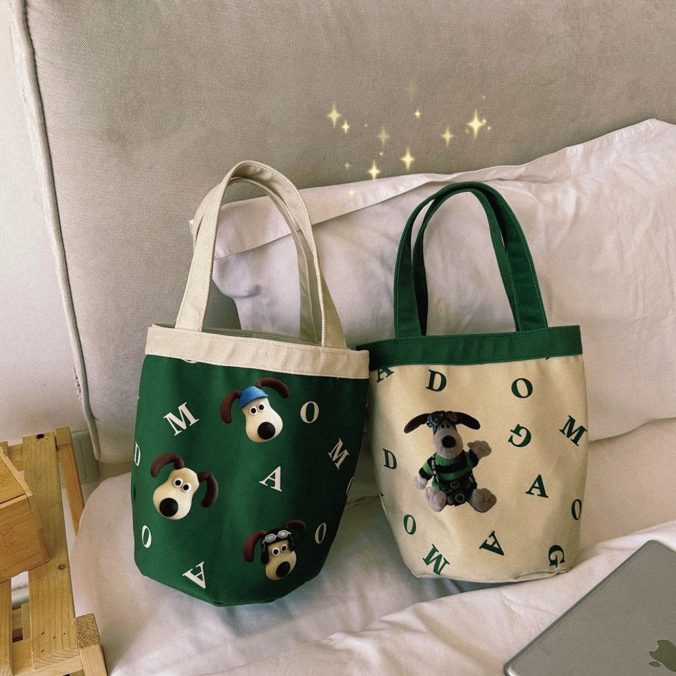 《41501》可愛掌門狗綠色字母手提袋