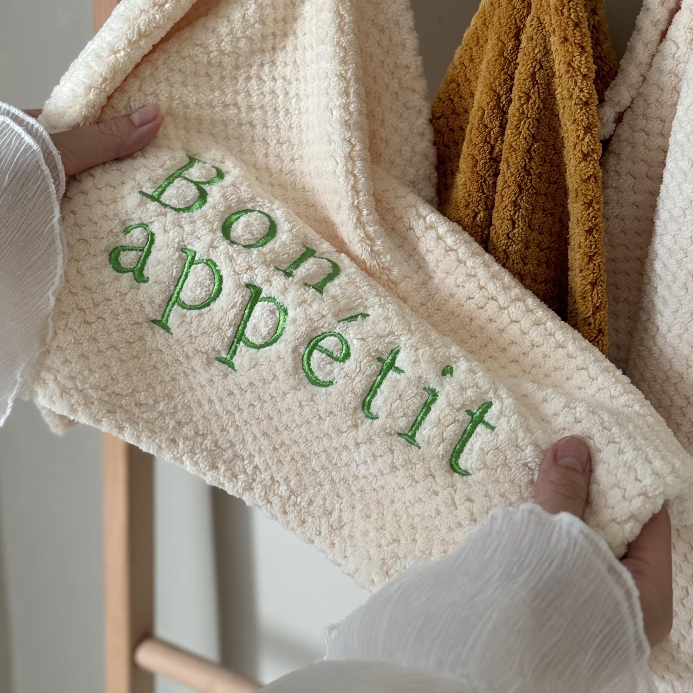 英文刺繡擦手巾