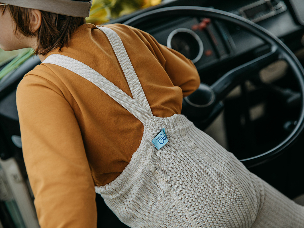 Silly Silas 復古嬉皮吊帶褲-Cream Blend