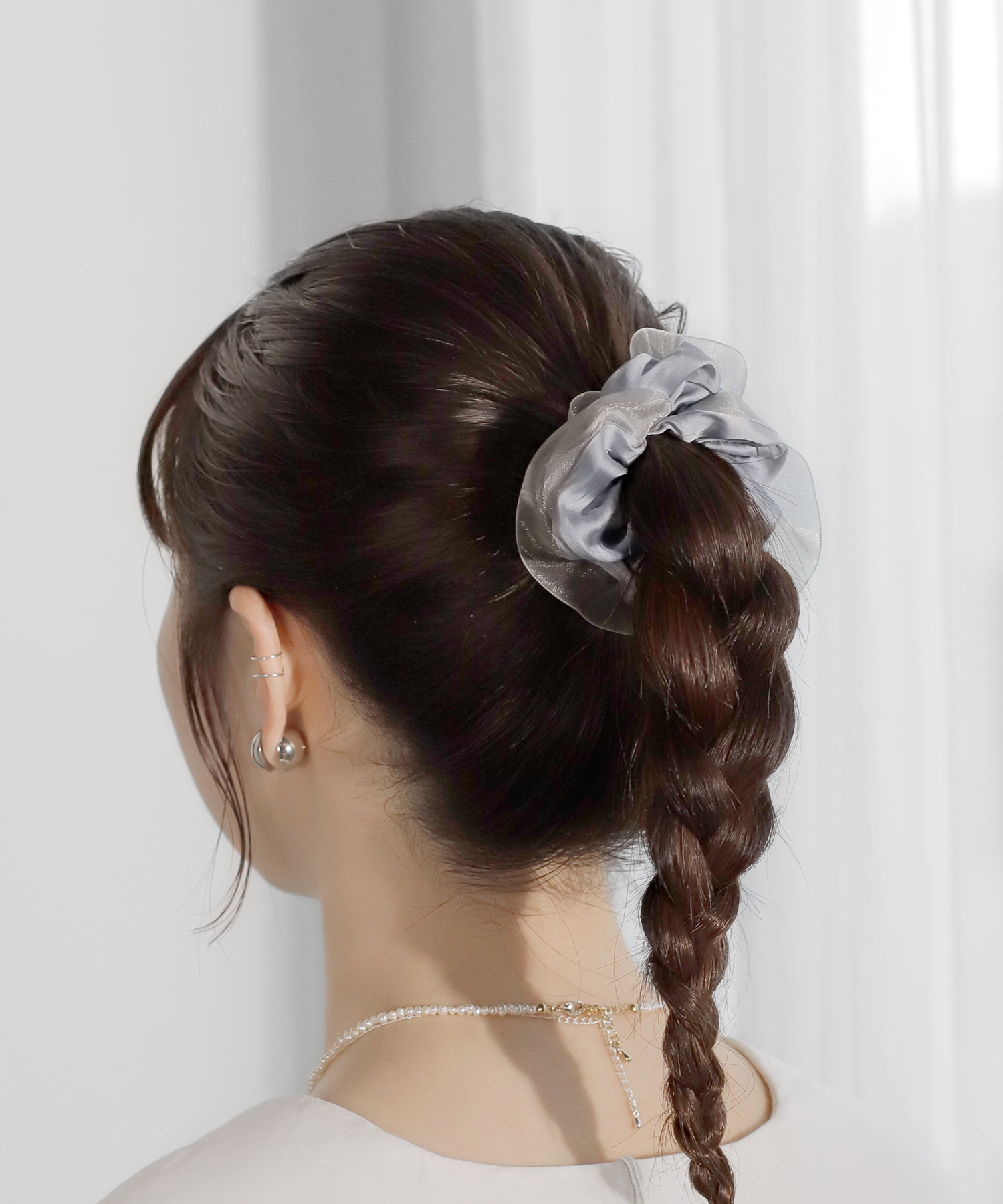 [連線優惠]ANEMONE 緞面布 x 雪紡紗髮圈