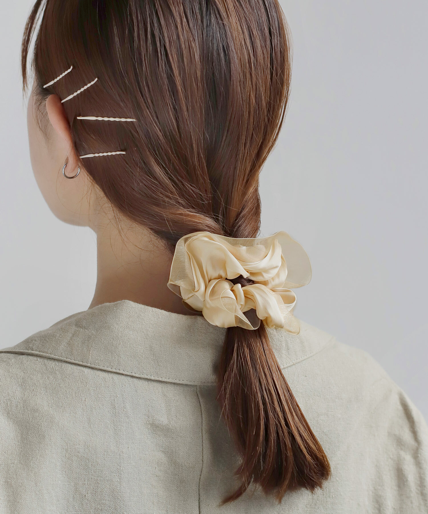 [連線優惠]ANEMONE 緞面布 x 雪紡紗髮圈