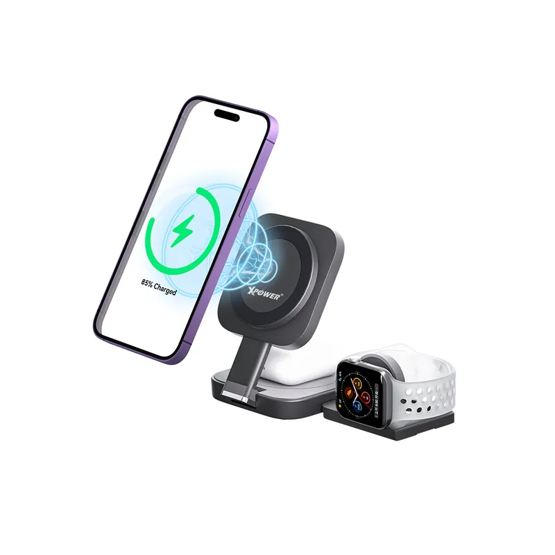 XPower WLS20 全球最細可伸縮3合1 MagSafe 20.5W無線充電座