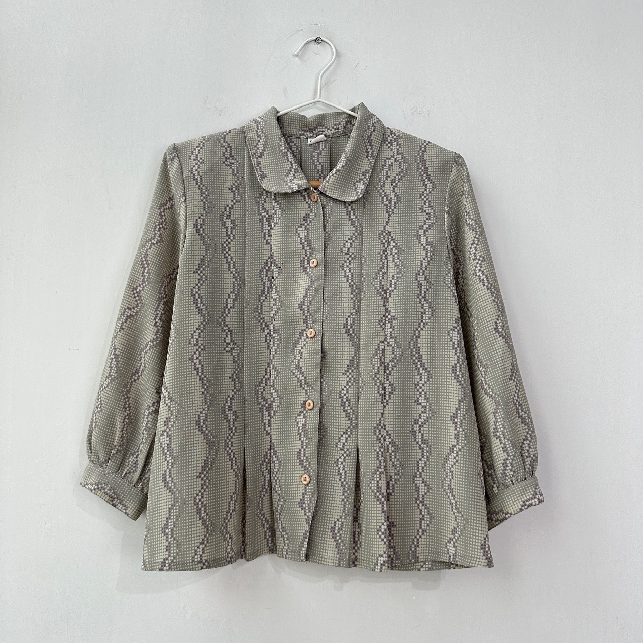 仿蛇紋薄身中袖上衣