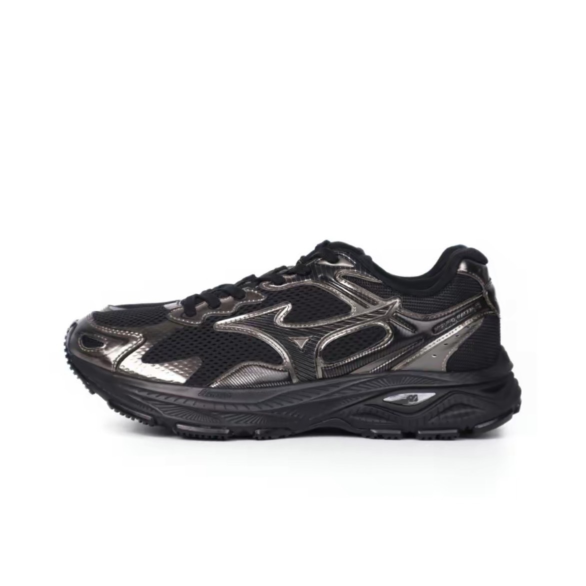 MIZUNO RACER S 復古做舊髒髒鞋黑金慢跑鞋男女同款美津濃D1GH223521
