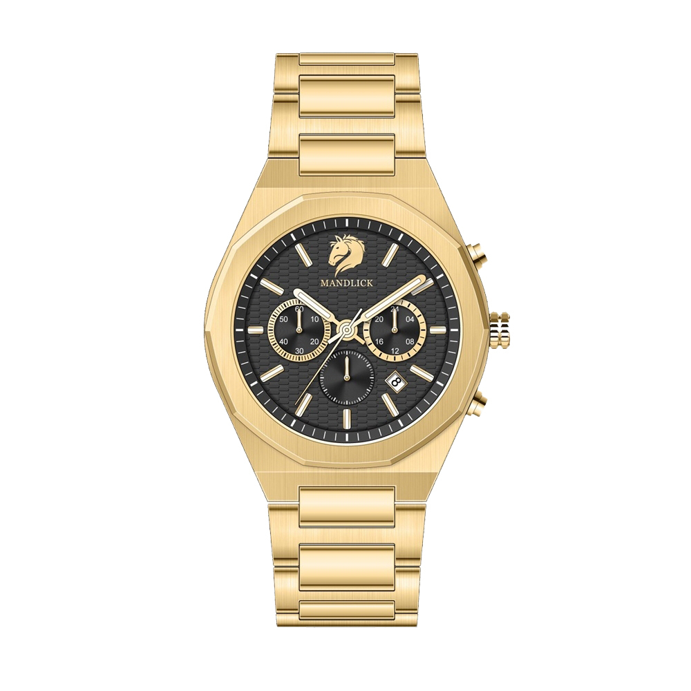 【Mandlick 曼德利克】MDK-002真三眼帶日期藍寶石水晶玻璃防水30米3年電池石英錶-