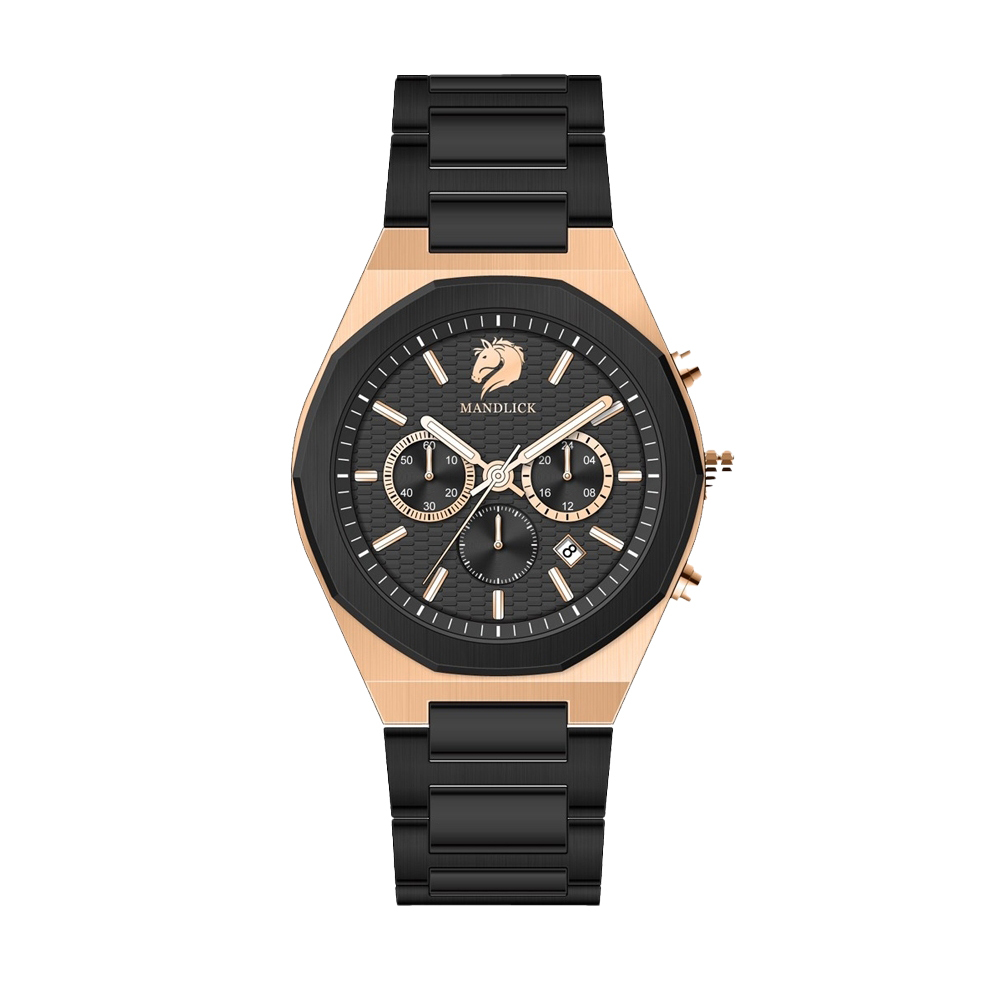 【Mandlick 曼德利克】MDK-002真三眼帶日期藍寶石水晶玻璃防水30米3年電池石英錶-
