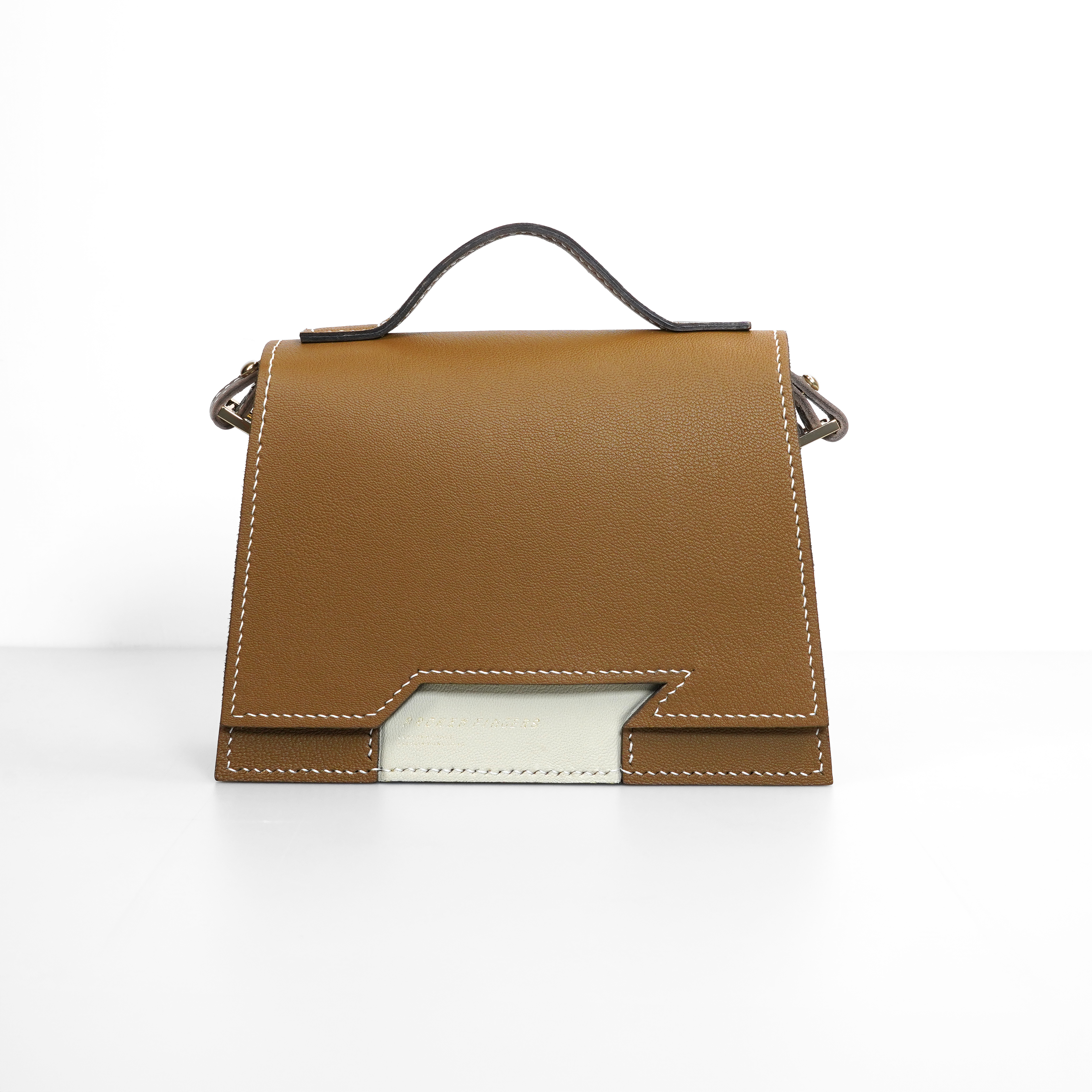 Dome Bag 【 Sunlit Ochre X Frost White 】Italian Goatskin Handbag