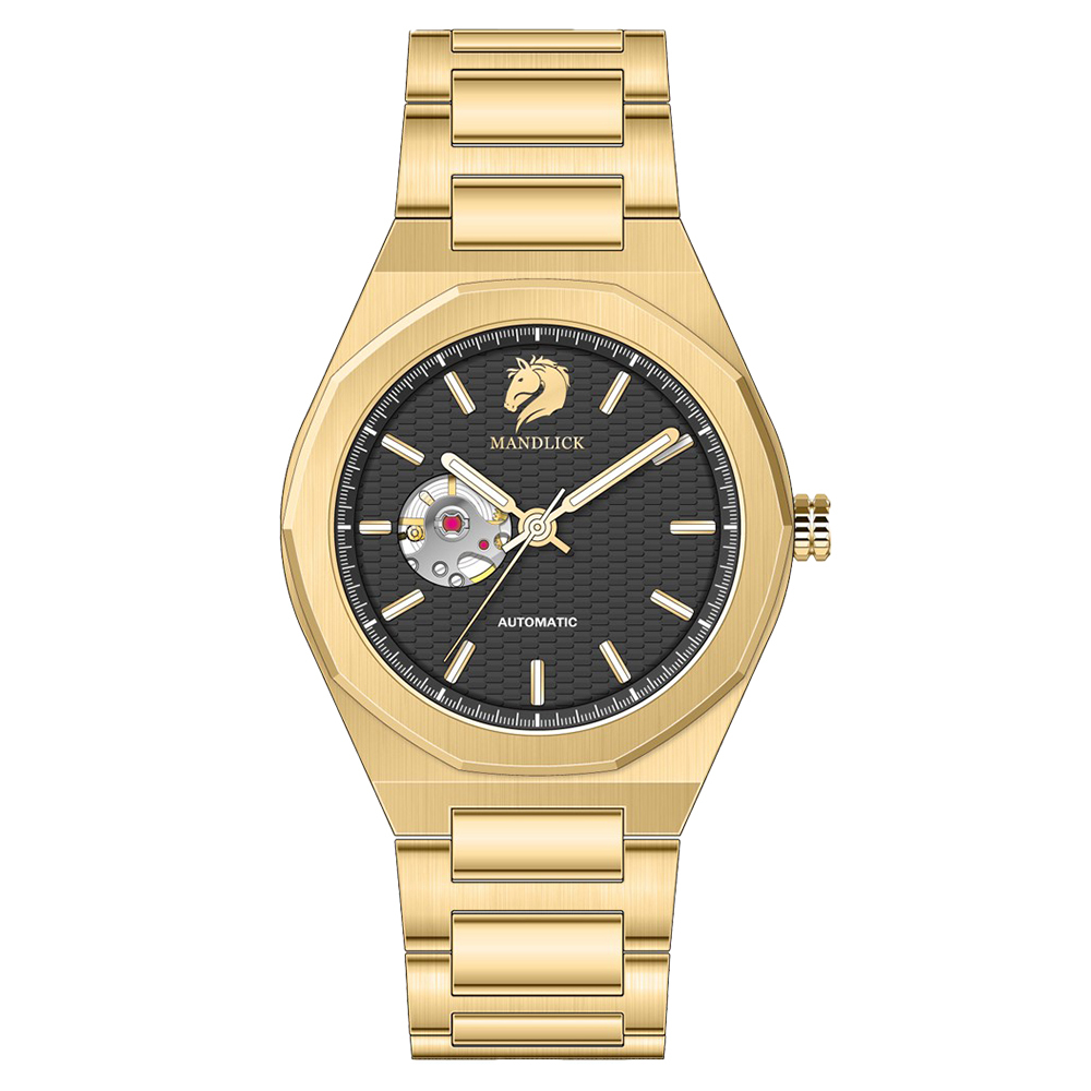 【Mandlick 曼德利克】MDK-003藍寶石水晶玻璃防水30米自動上鍊機芯機械錶-