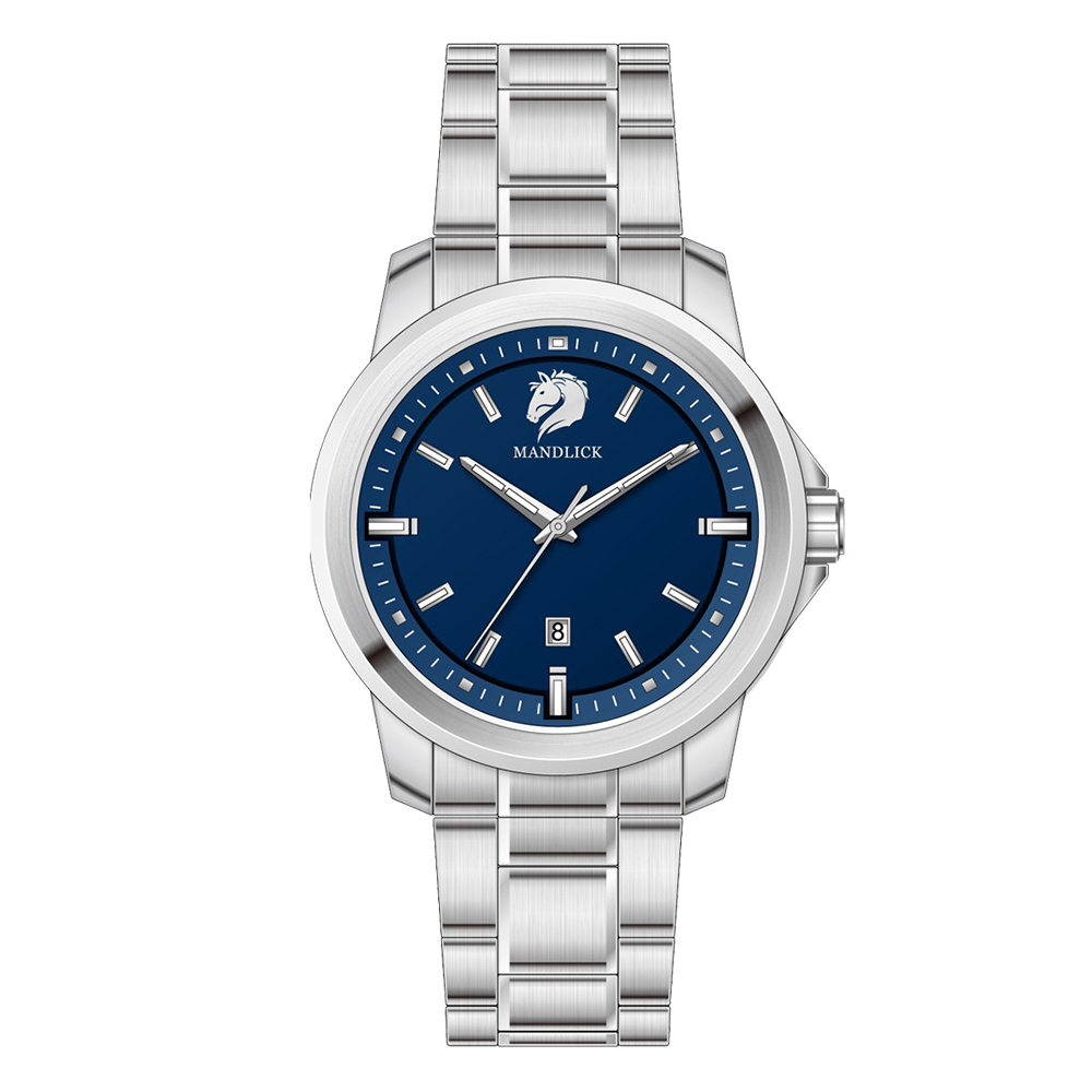 【Mandlick 曼德利克】MDK-004藍寶石水晶玻璃防水30米3年電池石英錶-