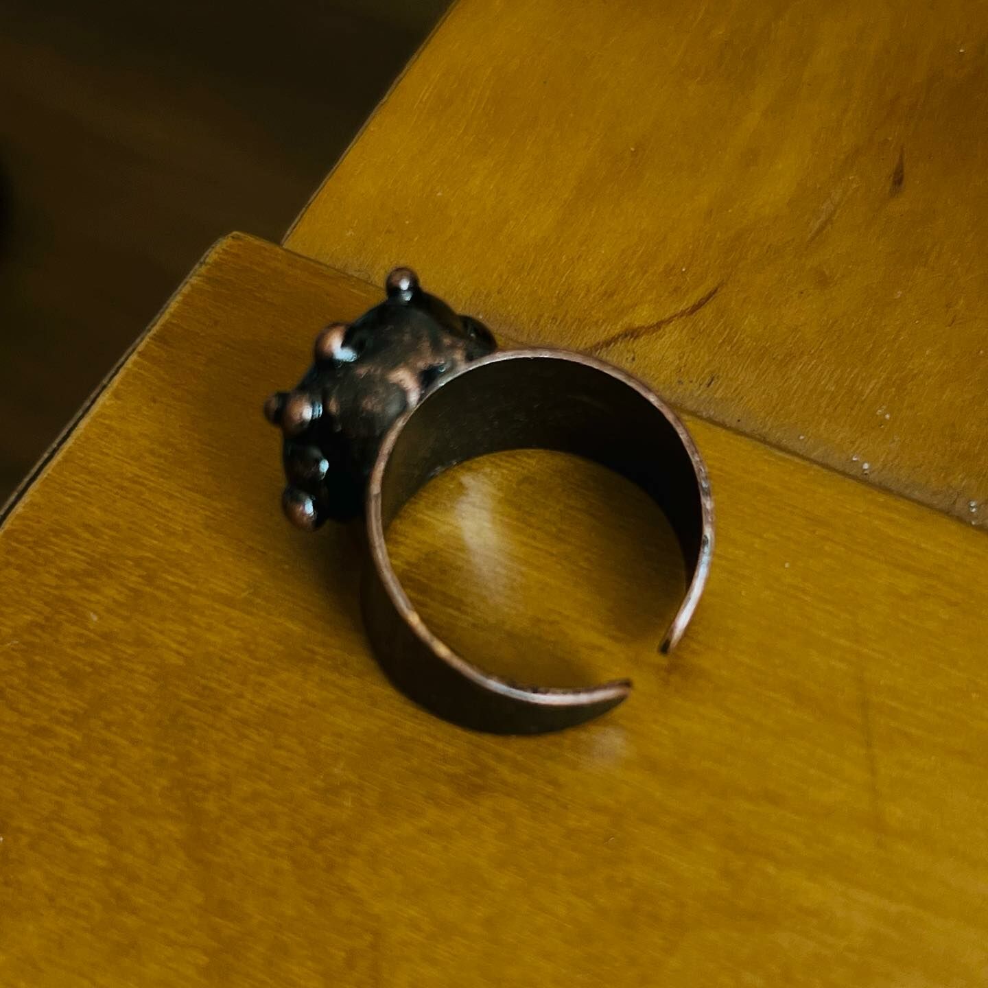 [原石] 拉長石 黃銅戒指