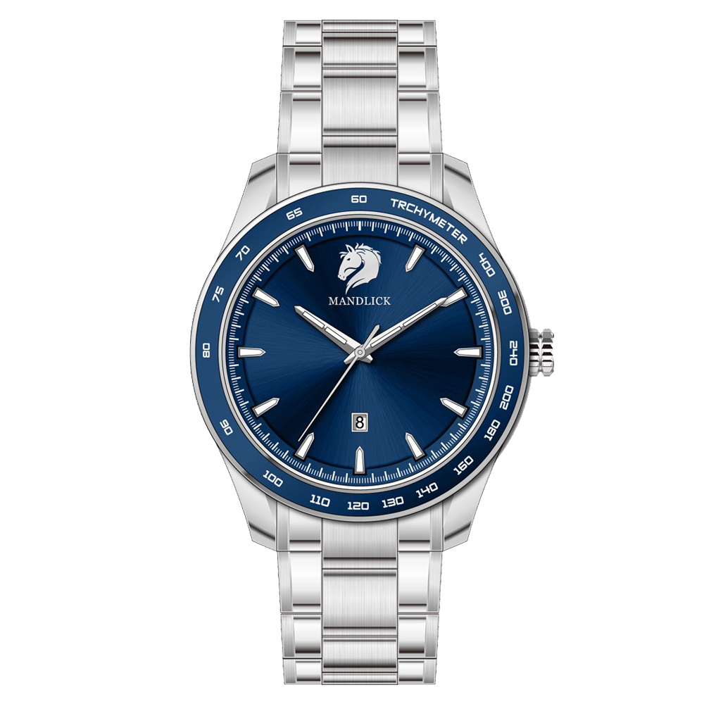 【Mandlick 曼德利克】MDK-007藍寶石水晶玻璃防水30米3年電池石英錶-