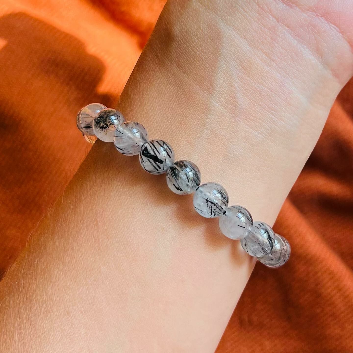 [原石] 黑髮晶碧璽 水晶手串