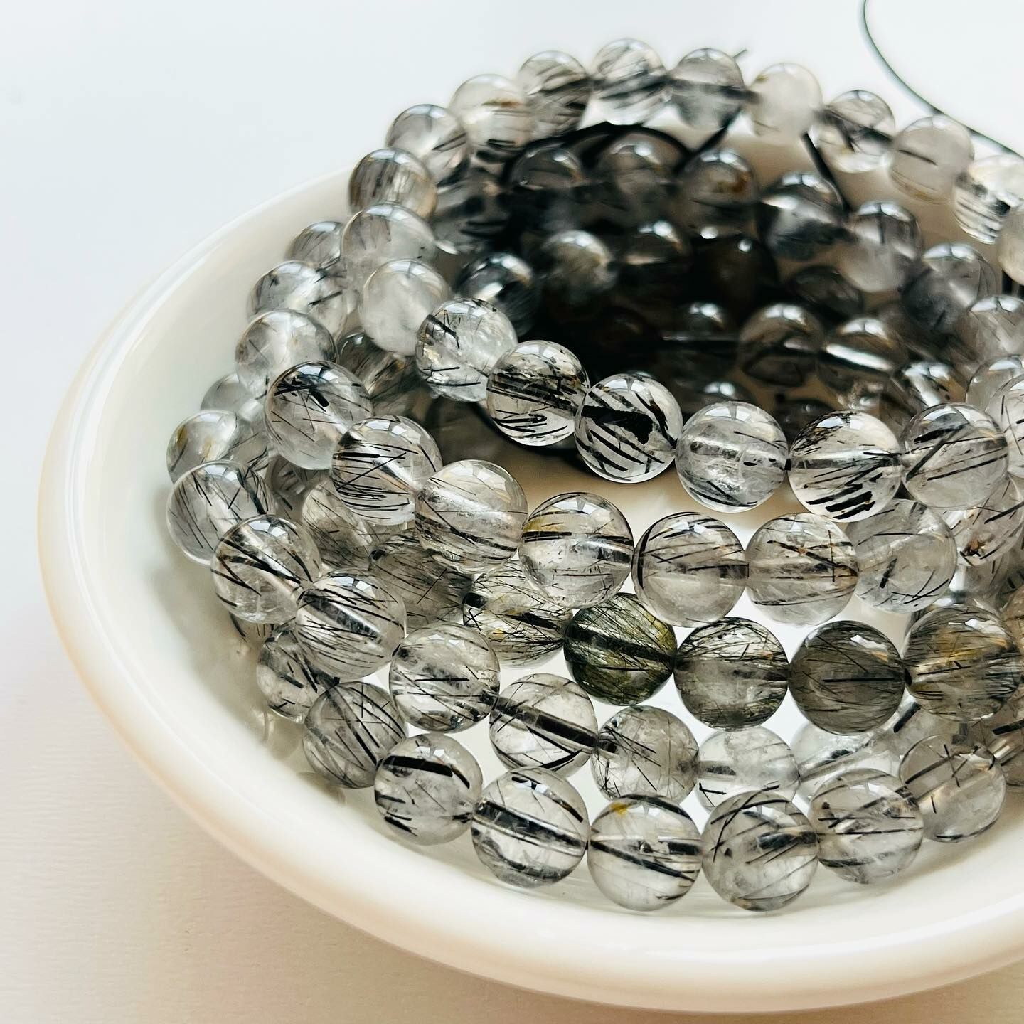 [原石] 黑髮晶碧璽 水晶手串