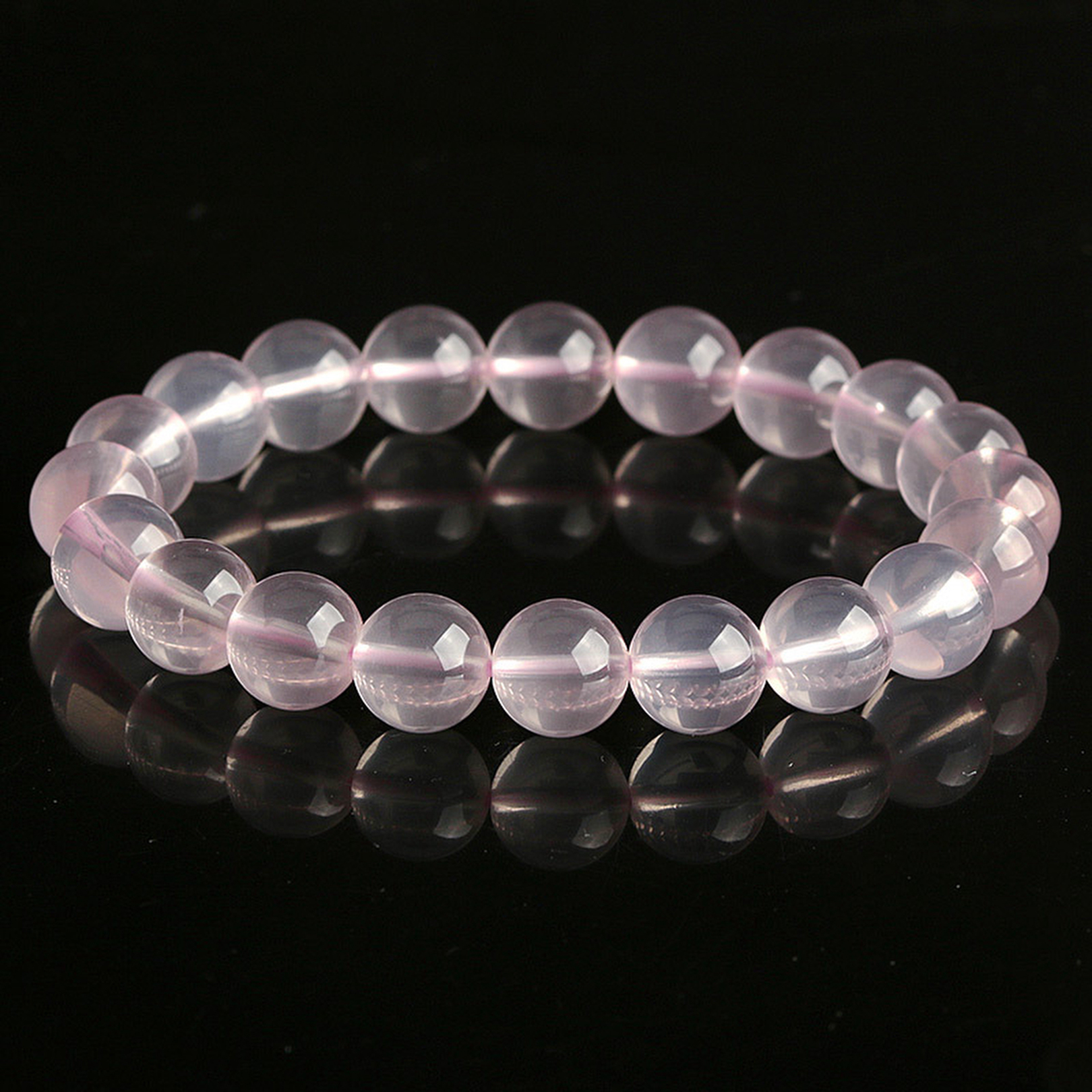 【藏寶】天然星光粉水晶/星光效應明顯水晶手鍊/水晶手串