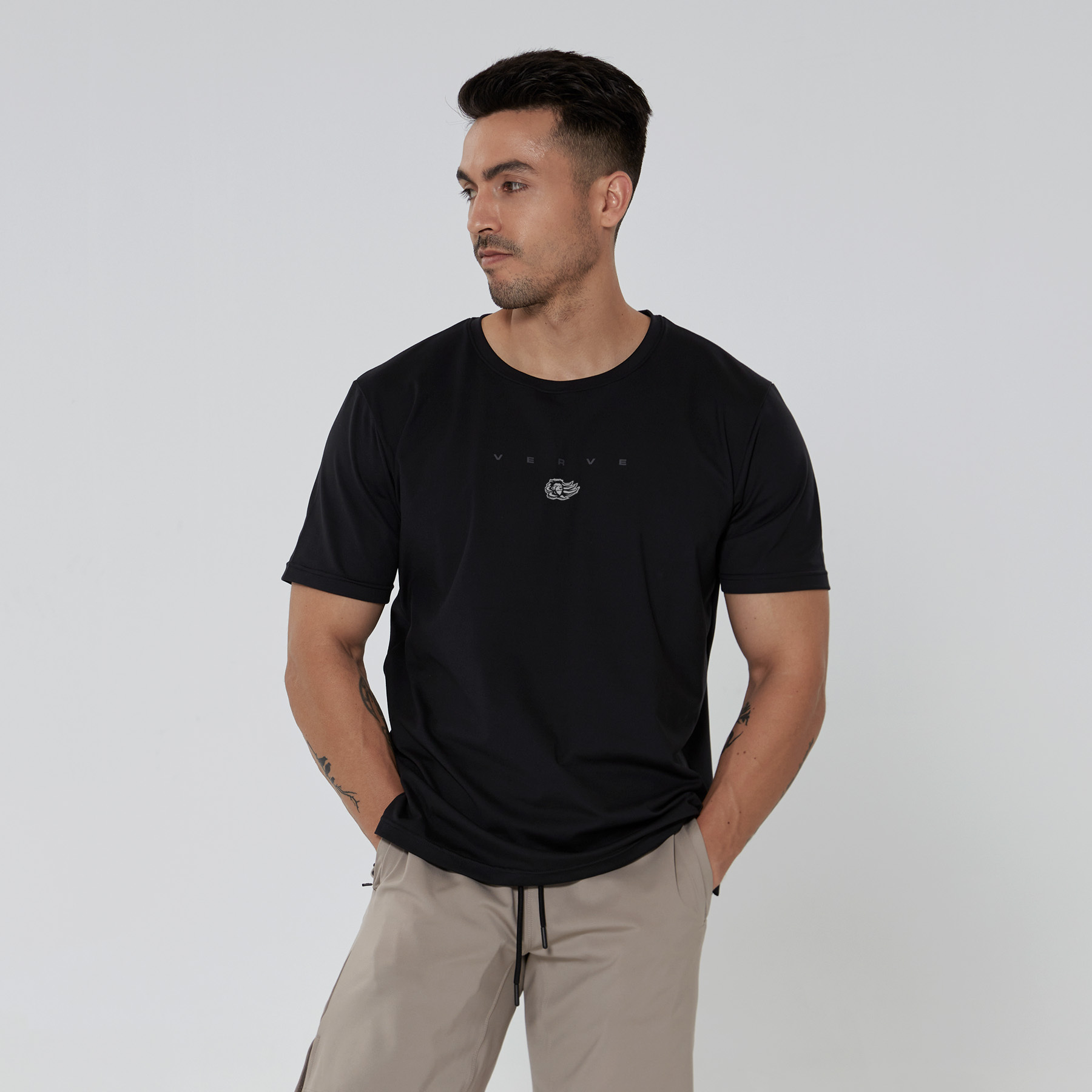 23-24 LN x VERVE XY-Stretch® 側開衩訓練短袖｜碳黑