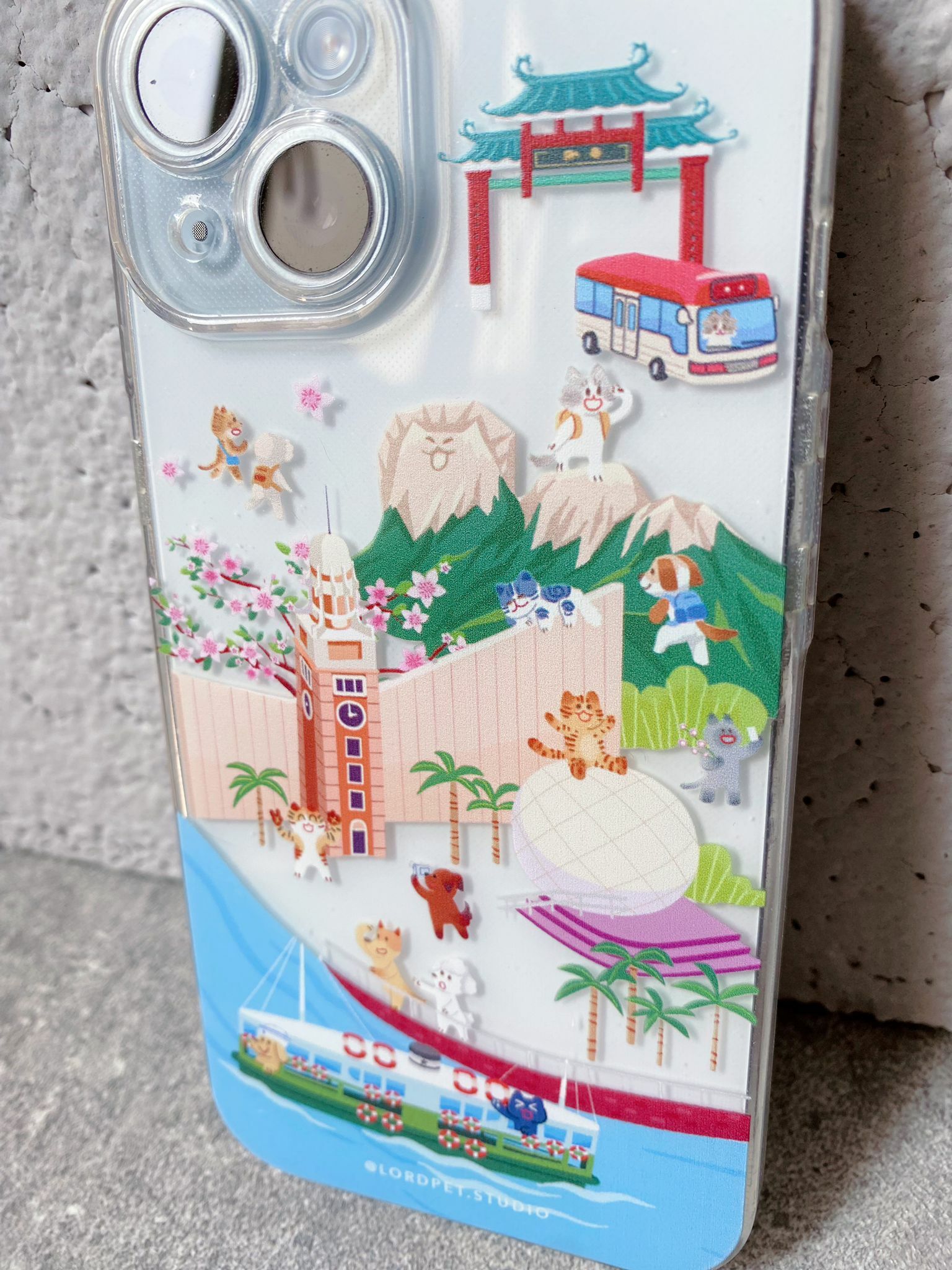 汪喵香港遊透明手機殼/ 獅子山 / 自家原創設計