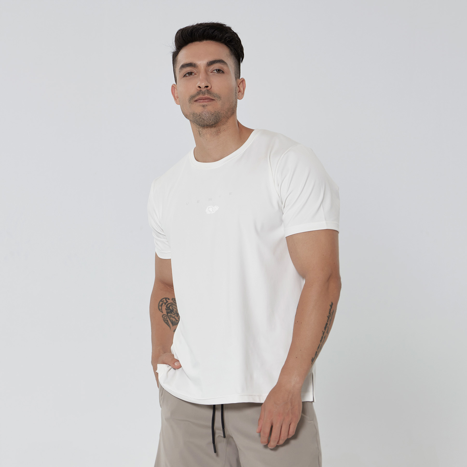 23-24 LN x VERVE XY-Stretch® 側開衩訓練短袖｜霧白