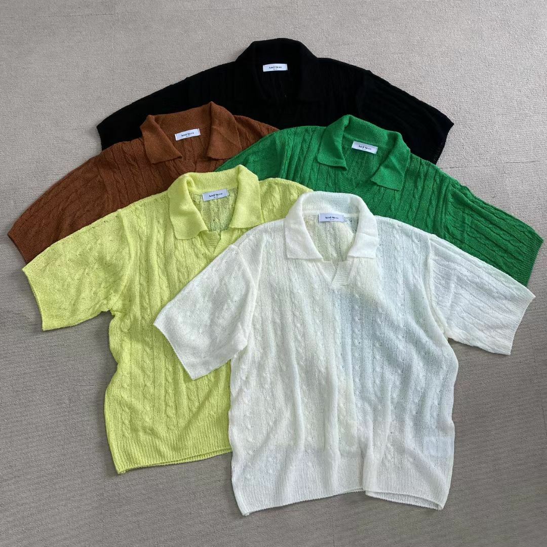 淨色暗扭紋Polo Tee And More-032T