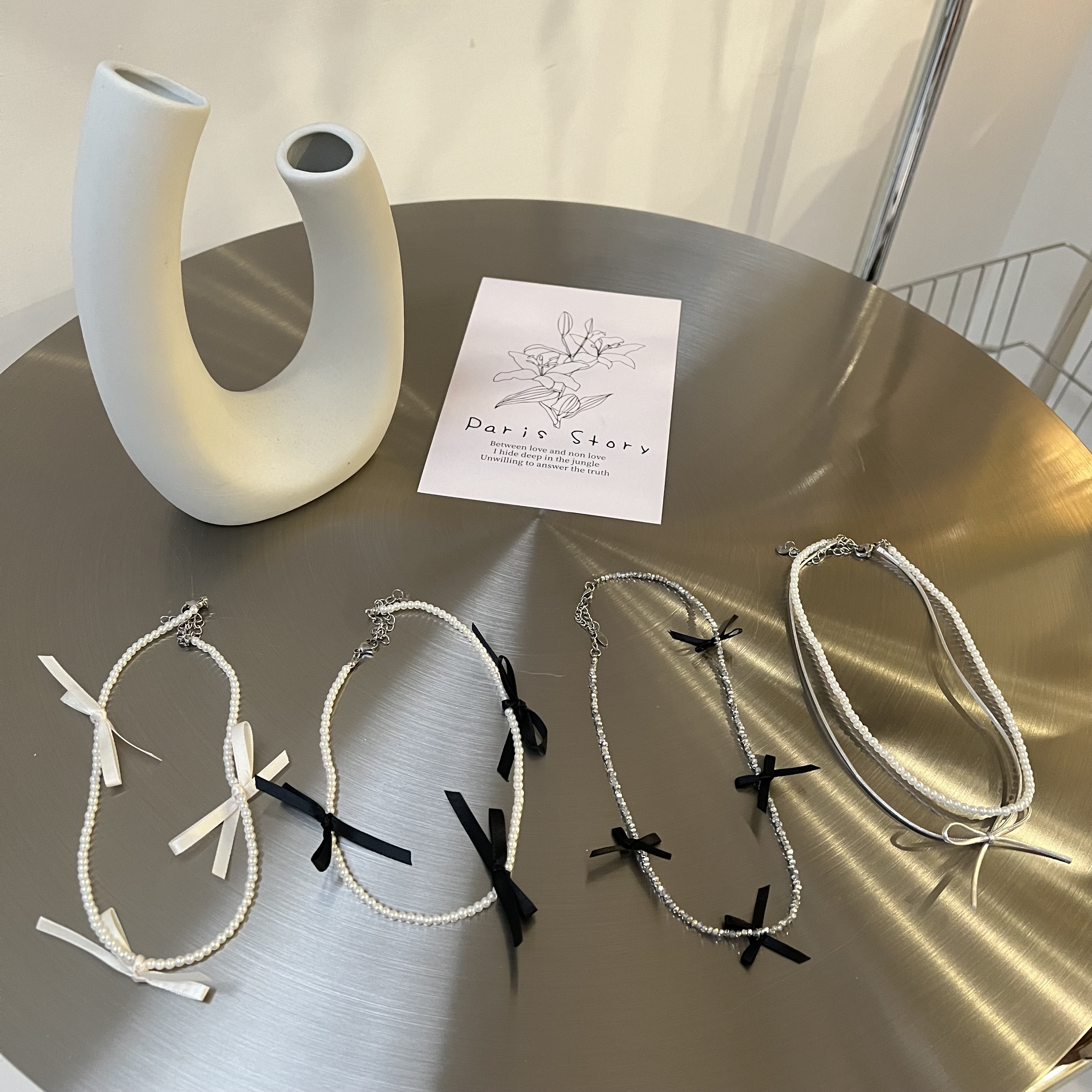 甜欲蝴蝶結頸鏈/四色