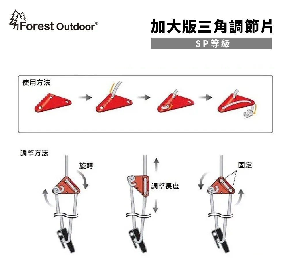 【Forest Outdoor】鋁合金三角營繩調節片