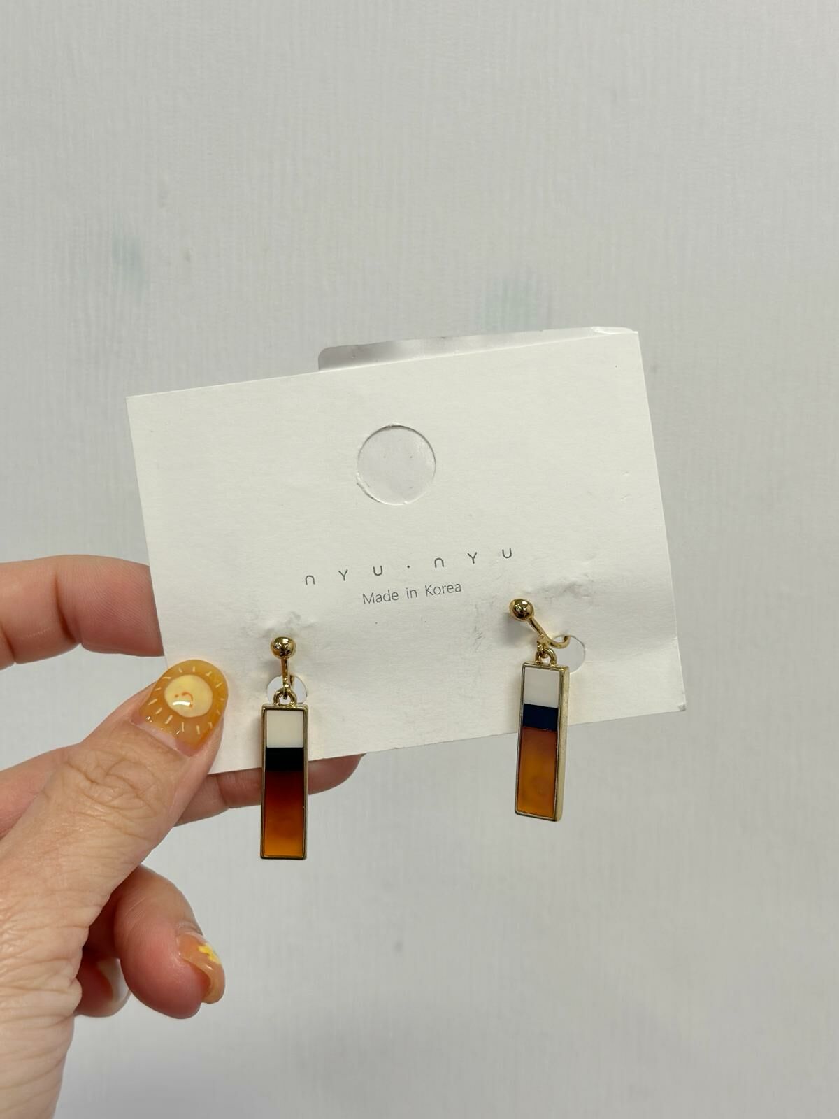 KR 長方吊牌earrings (Clip)