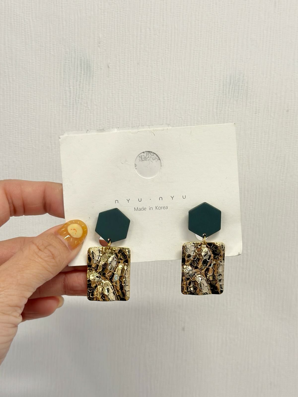 KR 六角形金牌earrings (Clip)