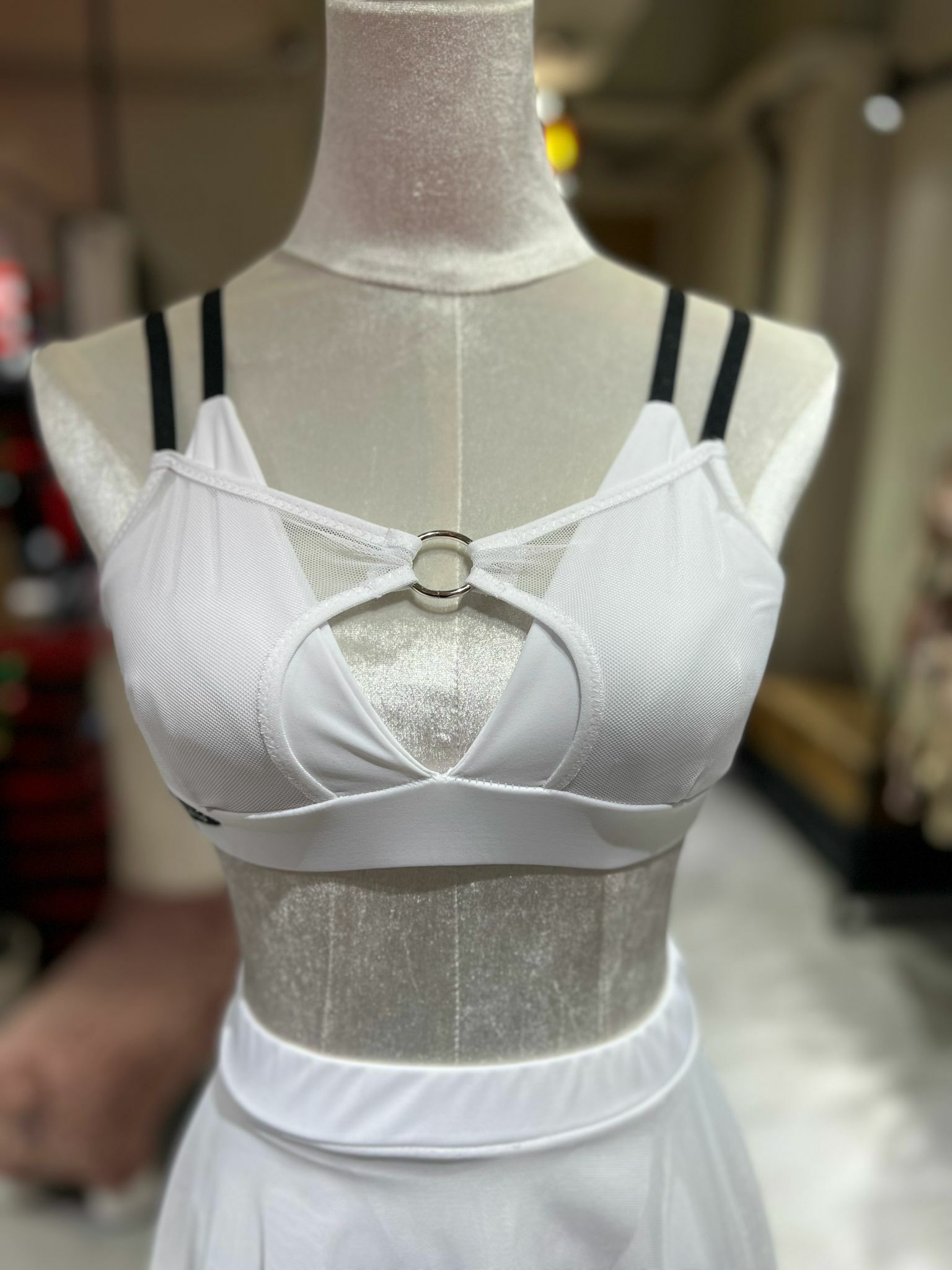 Top Dance Exo-Mesh White