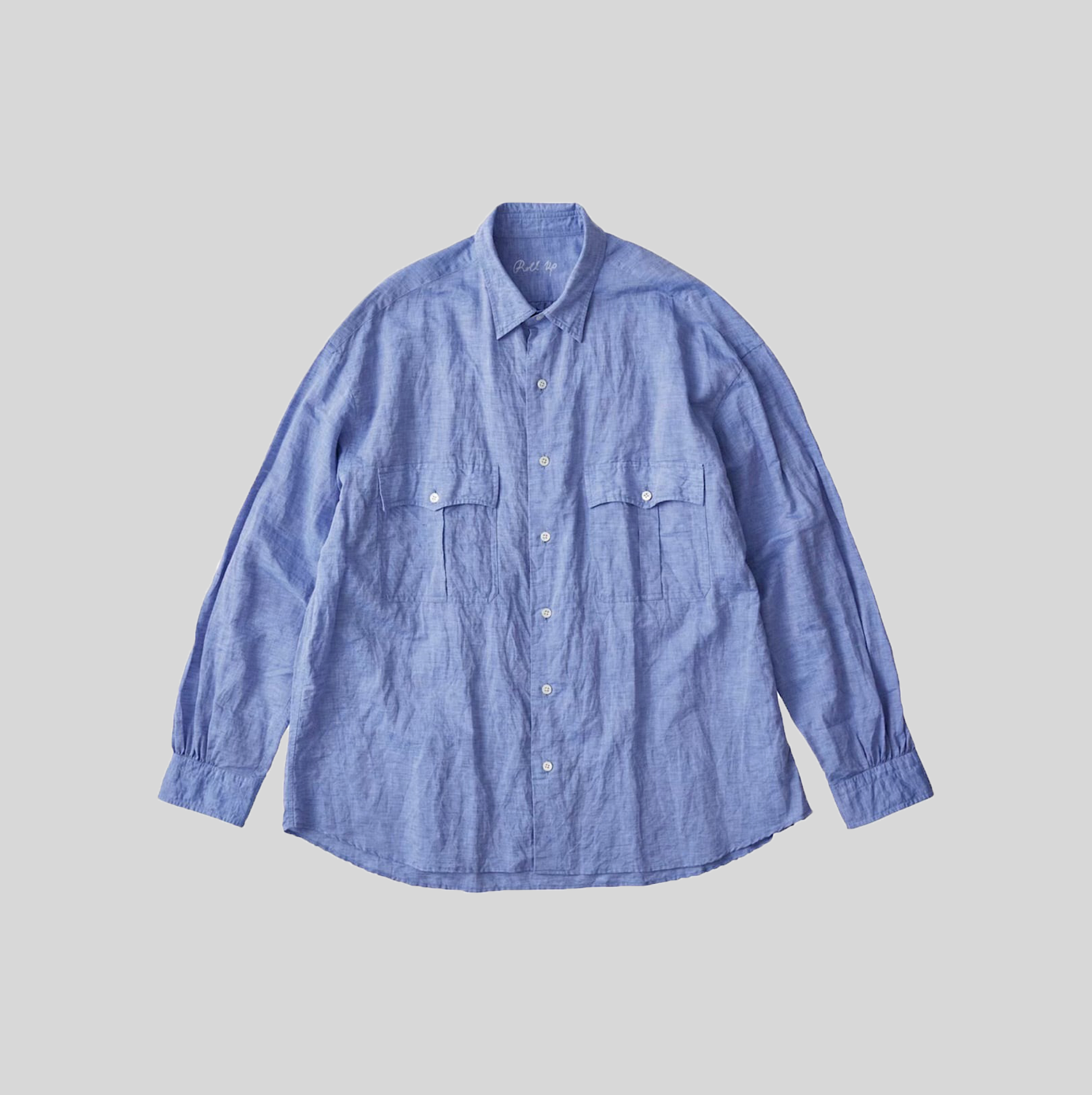 トップス PORTER CLASSIC  LINEN ROLL UP SHIRTS Porter Classic ROLL UP LINEN SHIRT (LEGGIUNO GHIBLI SOFT